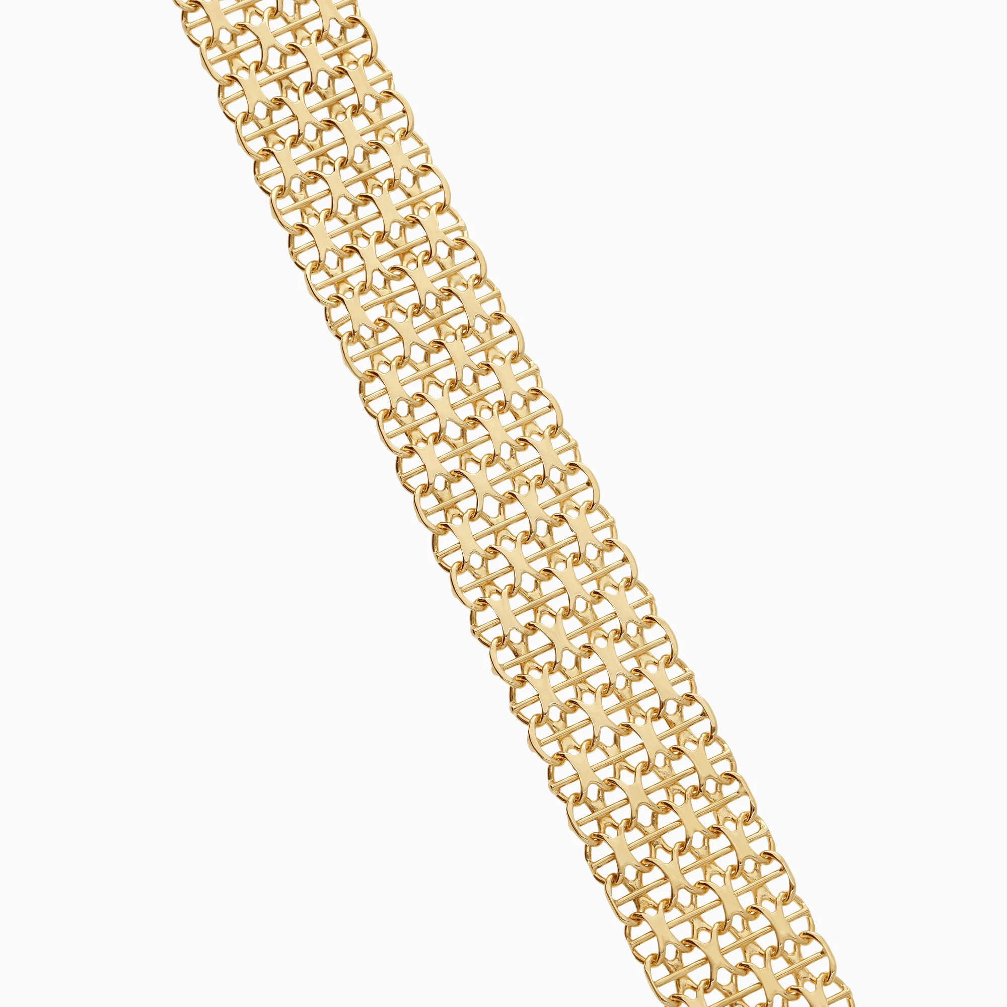 Bracelet x-link with bar 24.56g 18K gold