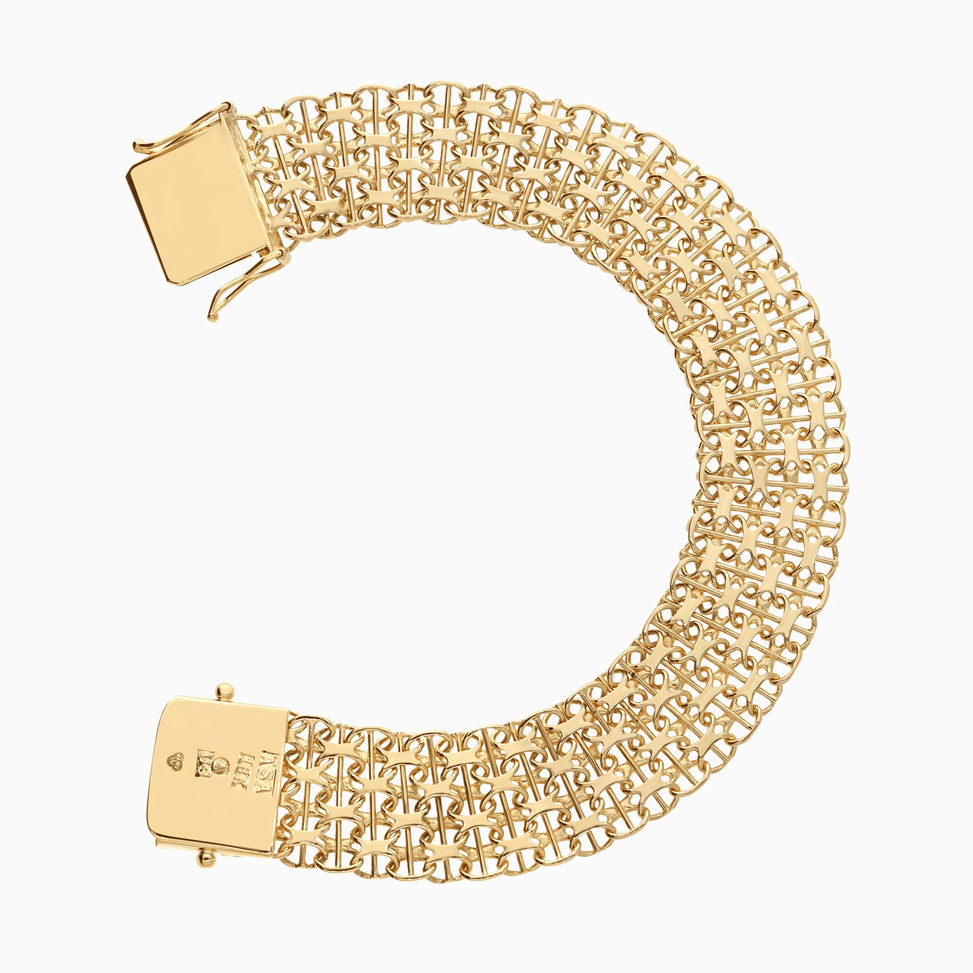 Bracelet x-link with bar 24.56g 18K gold - Image 2
