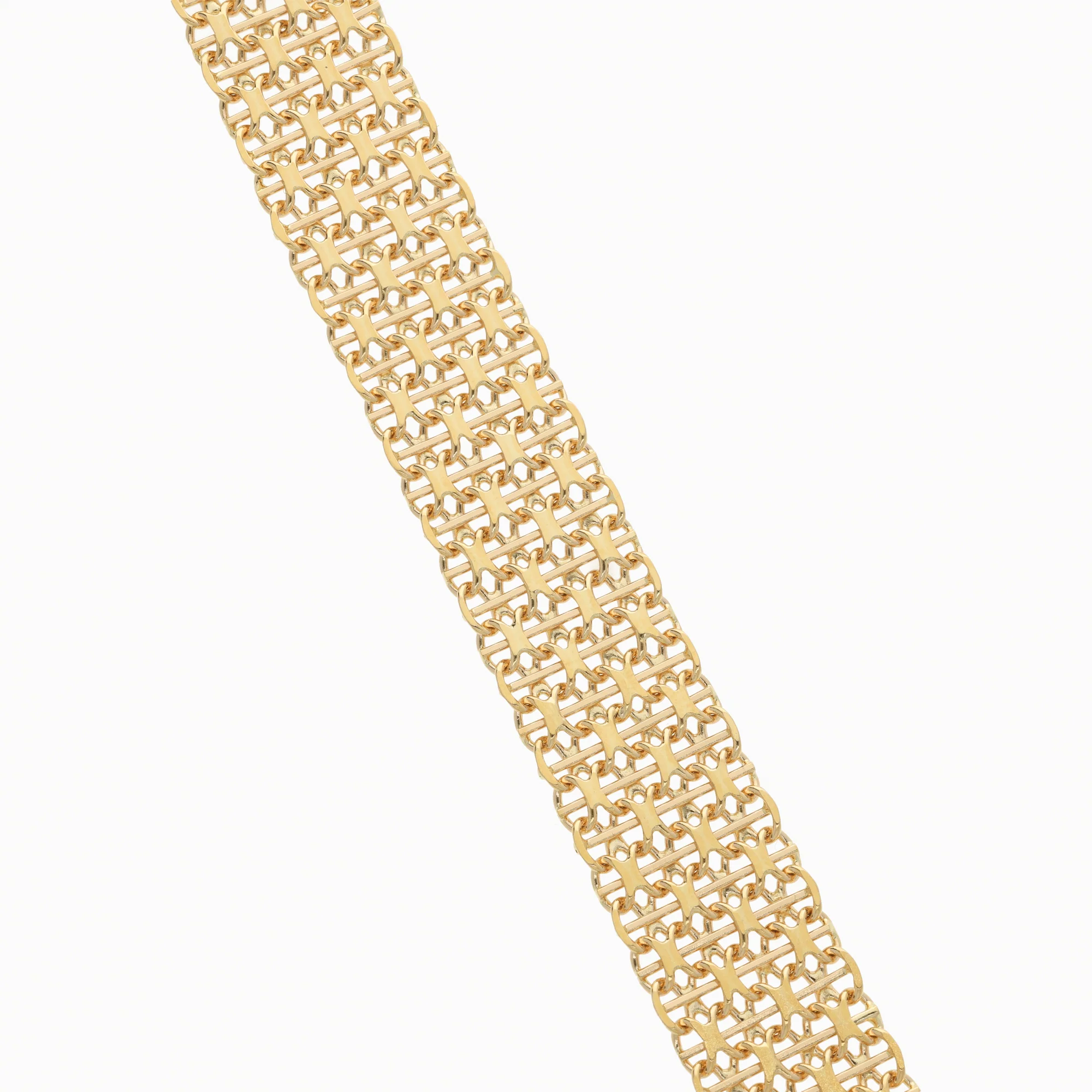 X-Link Bracelet with Bar 28.60g 18K Gold