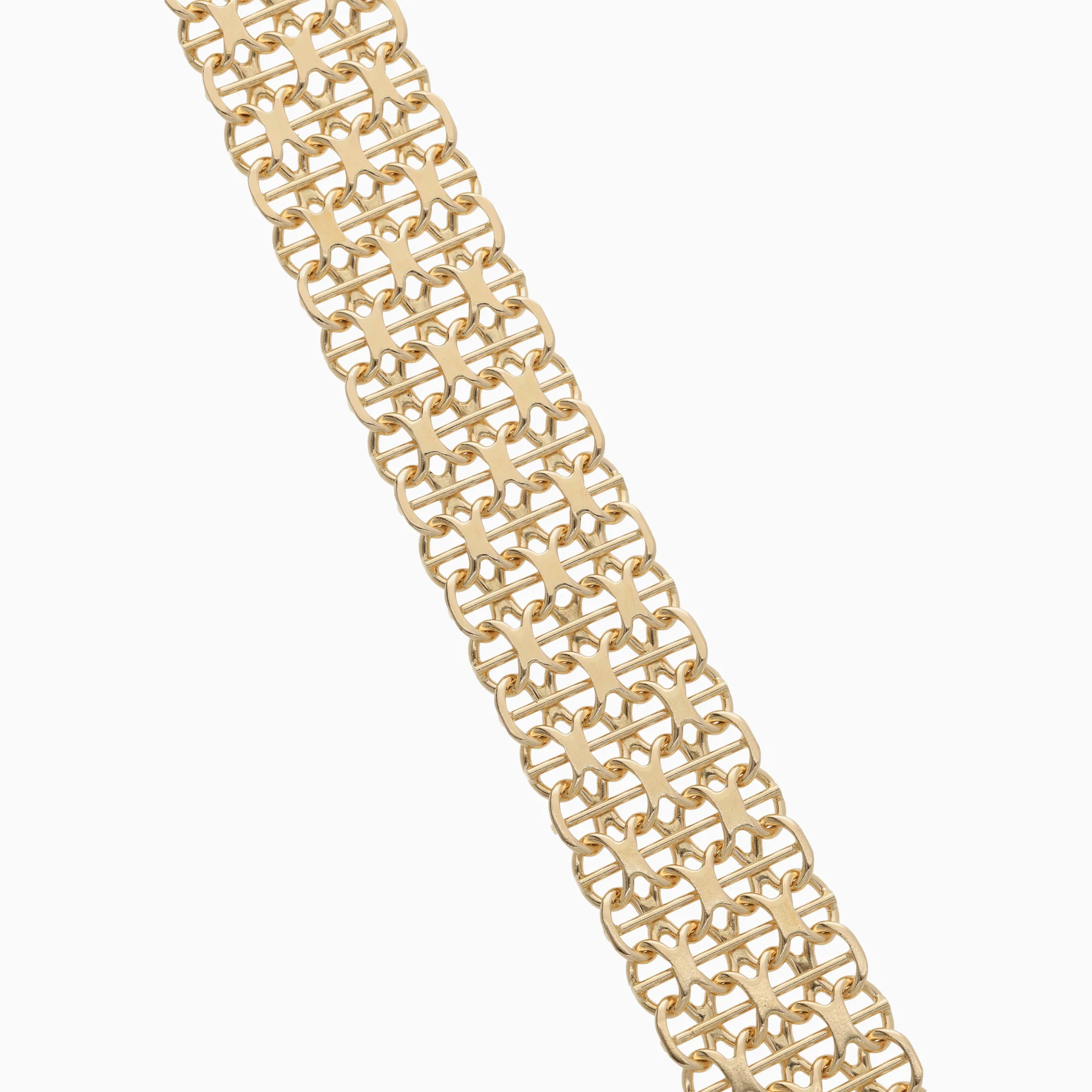Bracelet X-link with bar 30.25g 18K gold