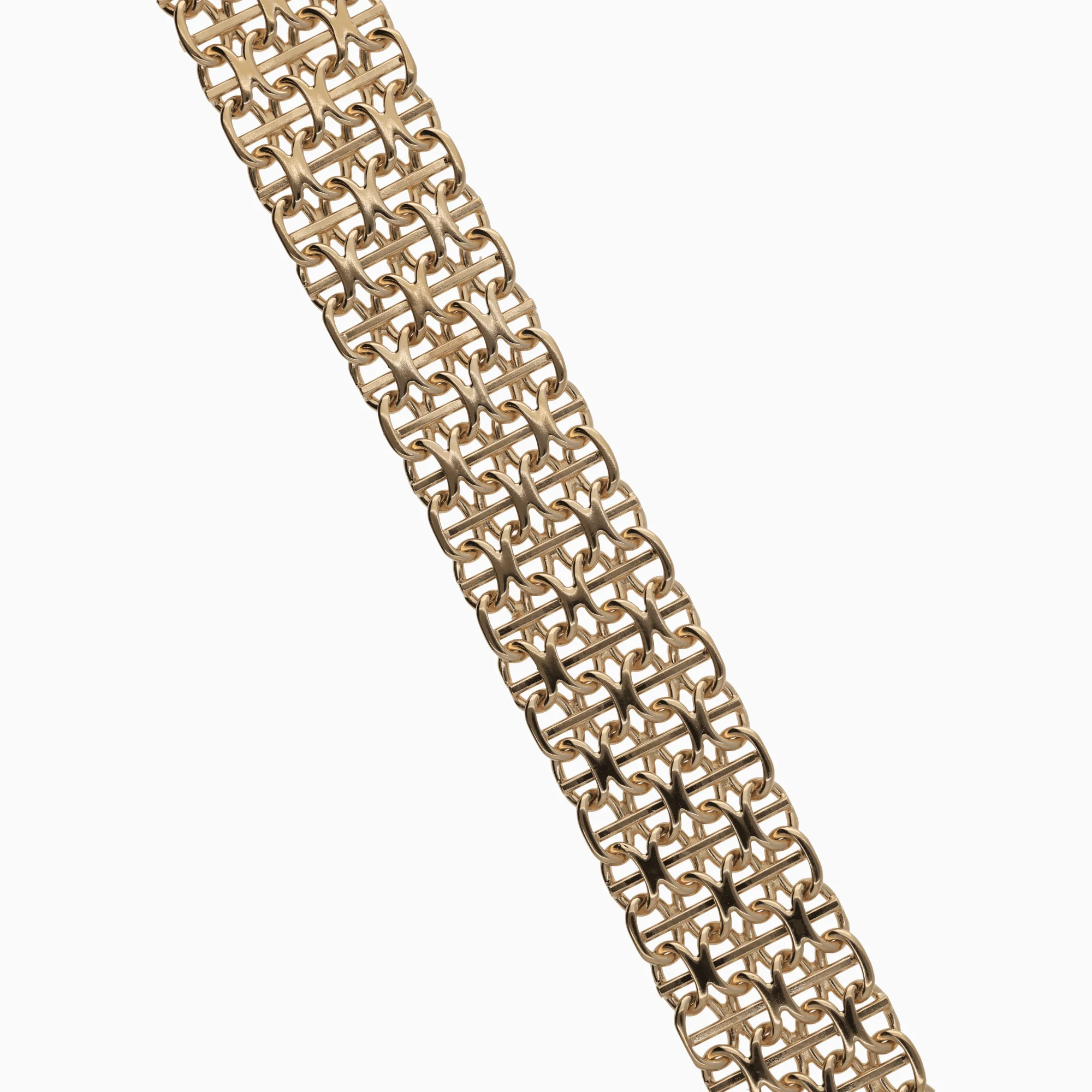 Bracelet x-link with bar 30.40g 18K gold