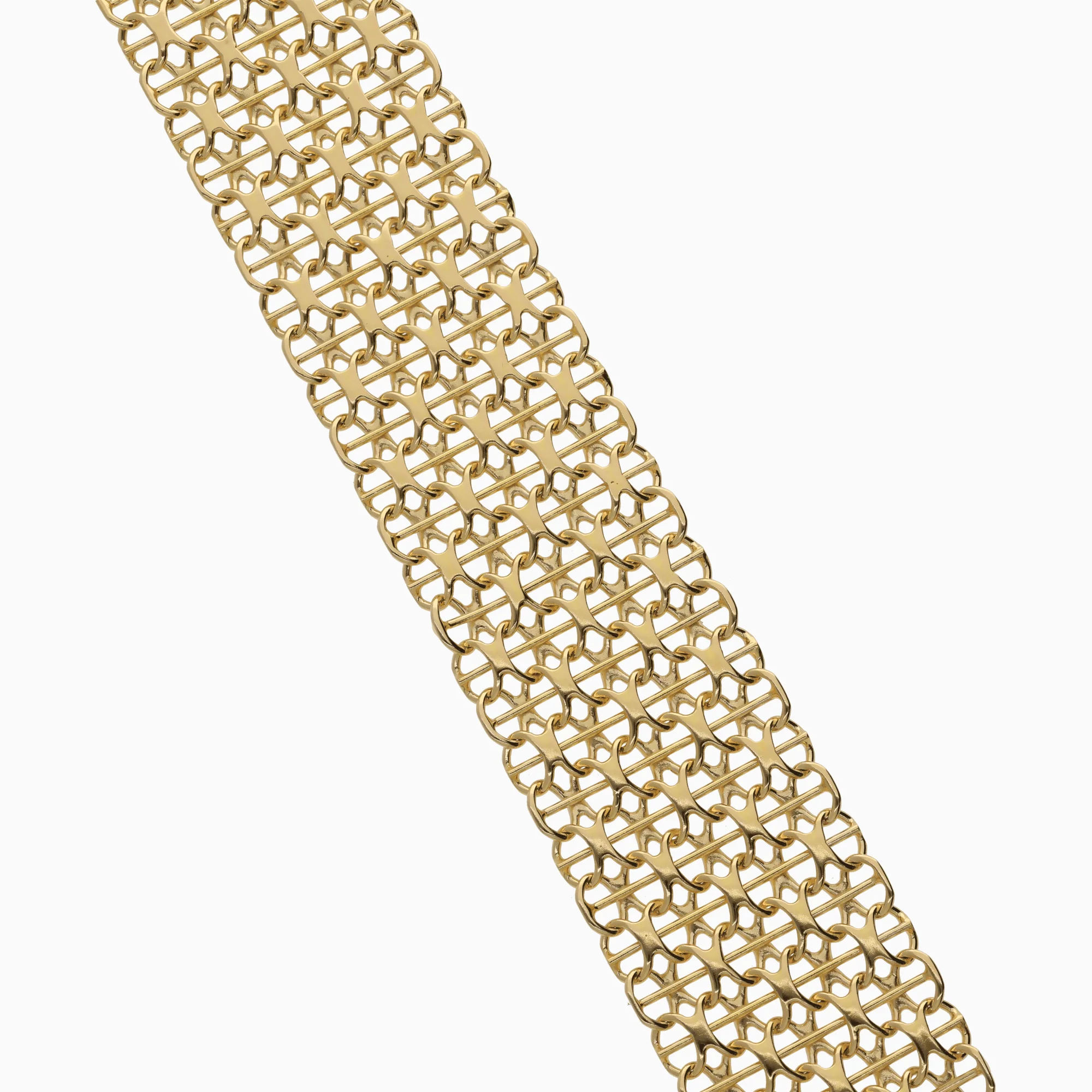 X-link bracelet with bar 36.54g 18K gold