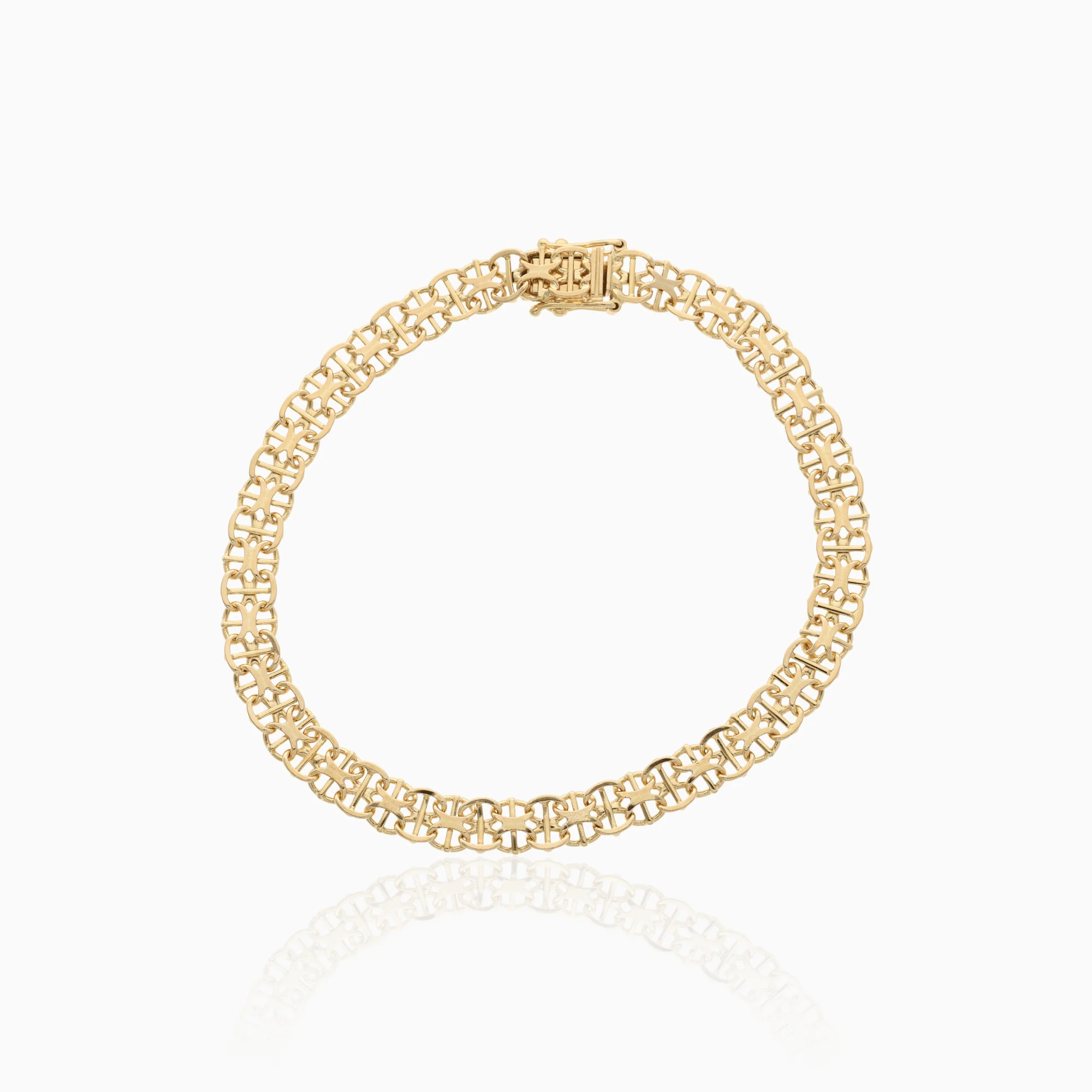 X-link bracelet with bar 7.75g 18K gold