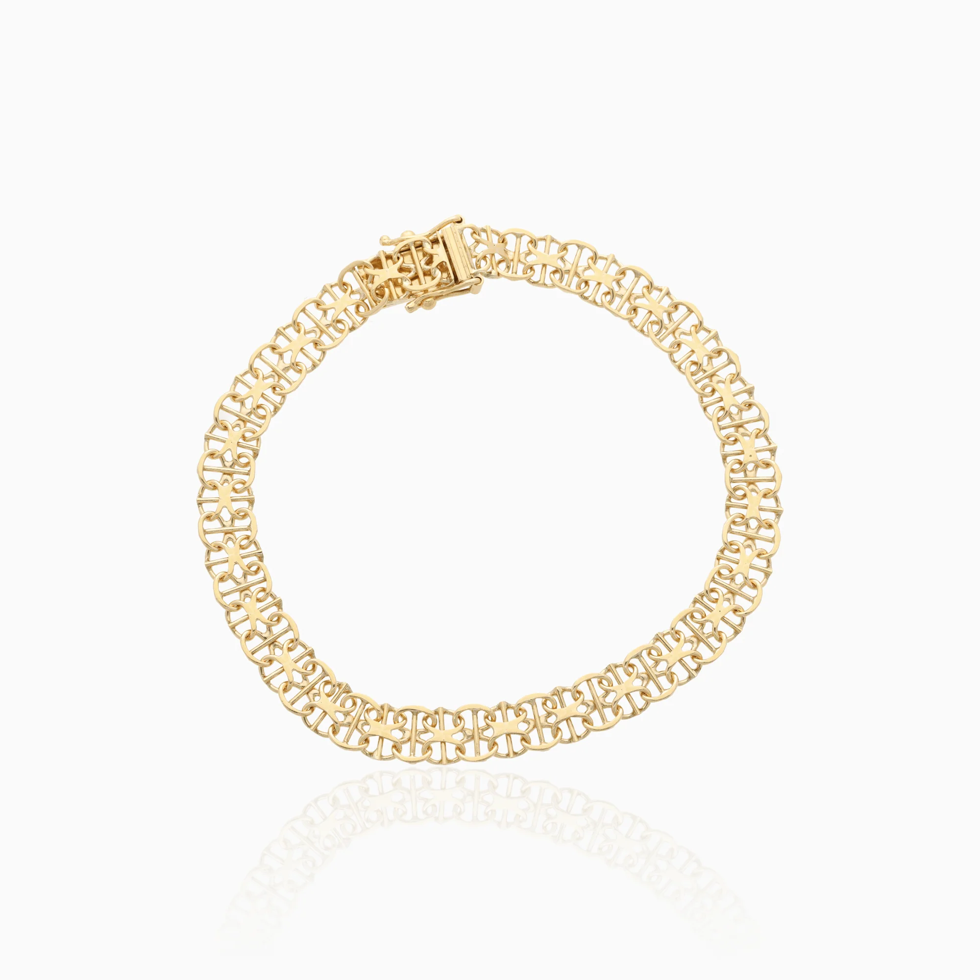 X-link bracelet with bar 8.1g 18K gold
