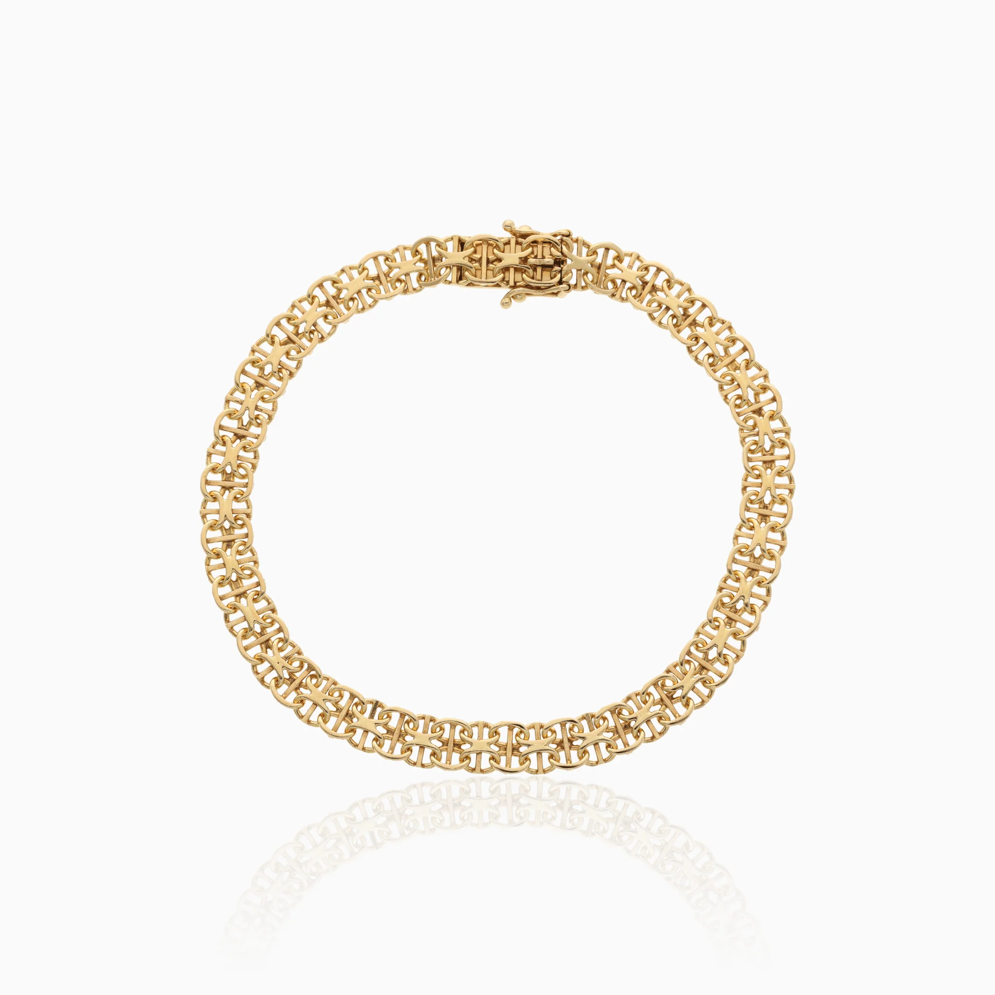 Bracelet X-Link with Bar 8.5g 18K Gold