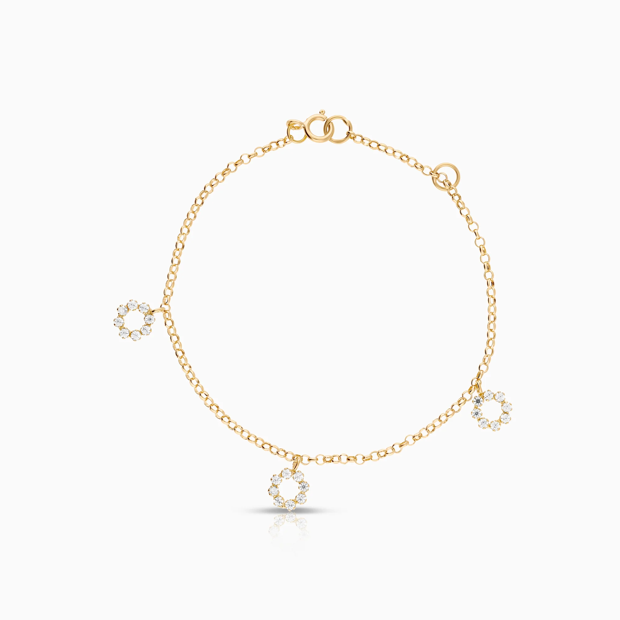 Cable link bracelet 1.20g 18K gold