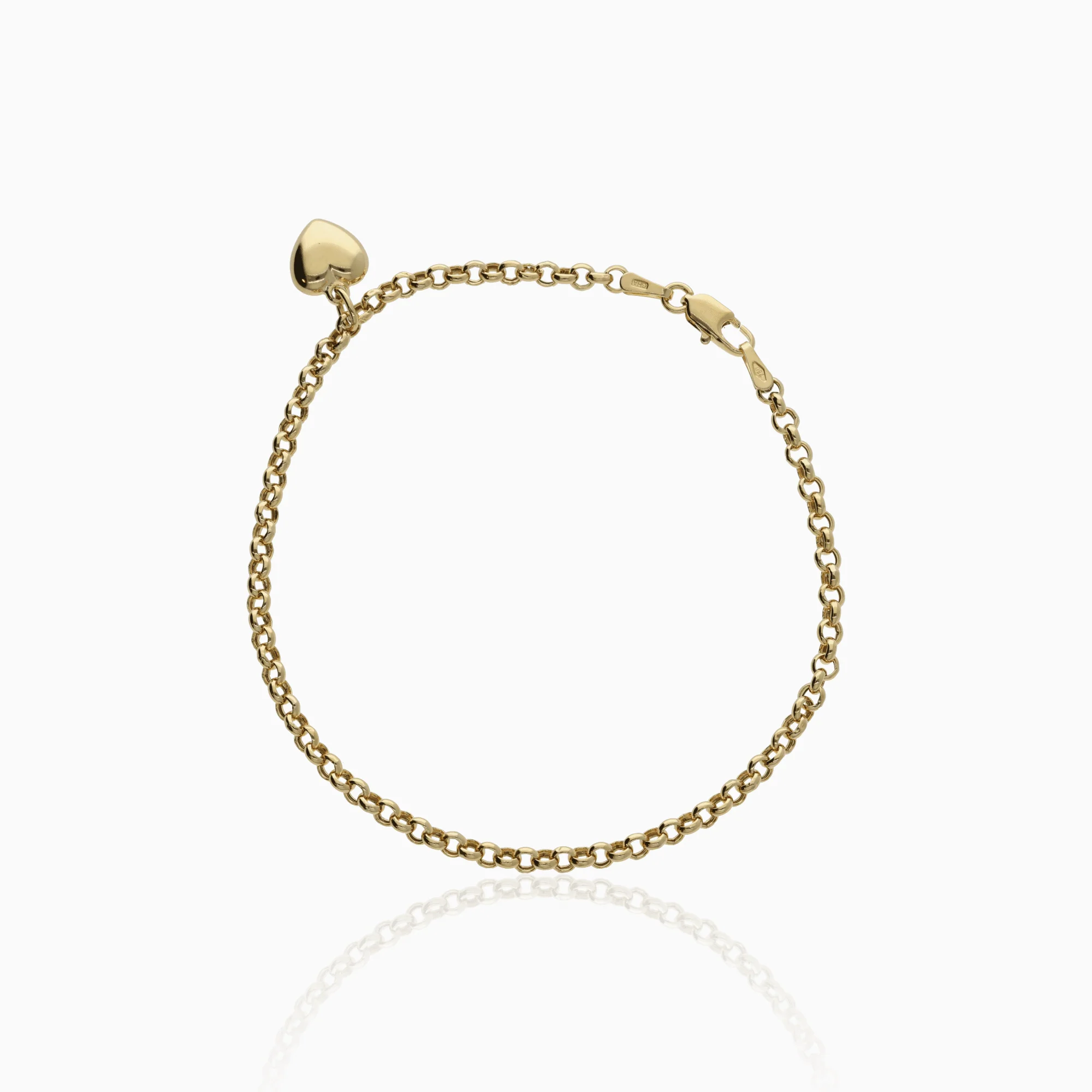 Pea chain with charm 2.35g 18K gold