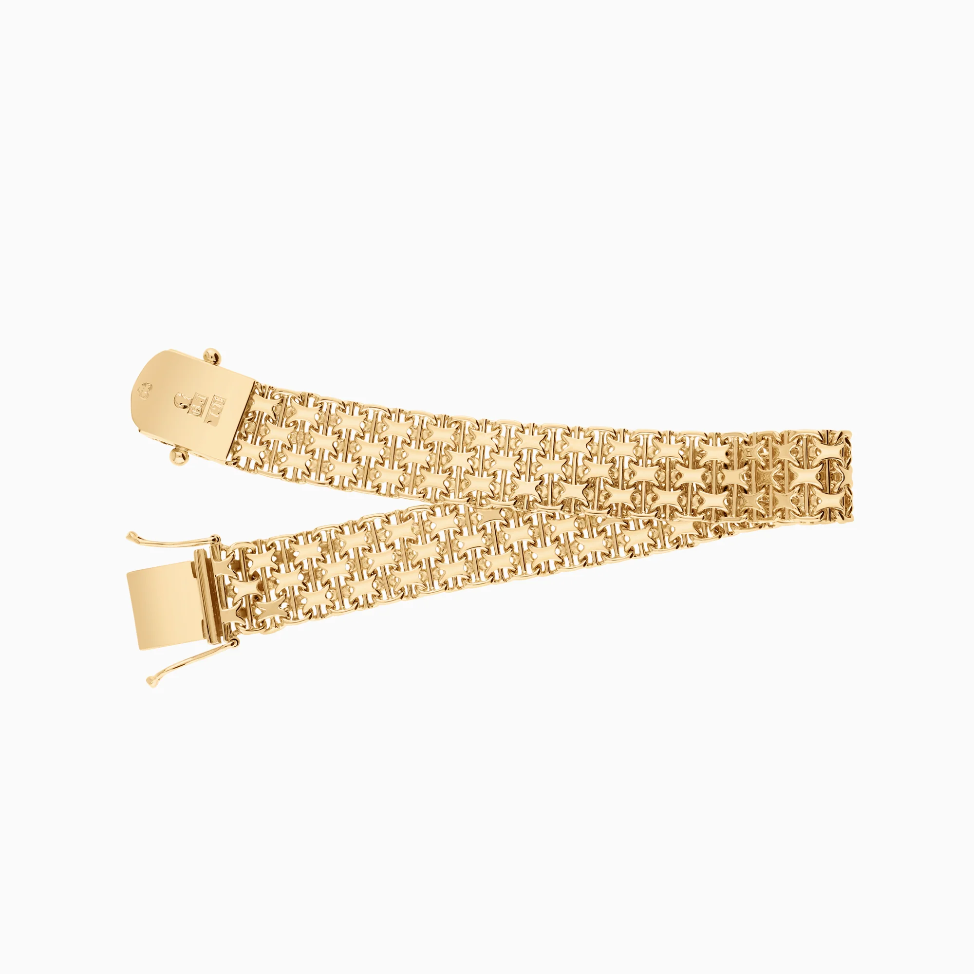 X-link bracelet with bar, 21.41g 18K gold - Image 2