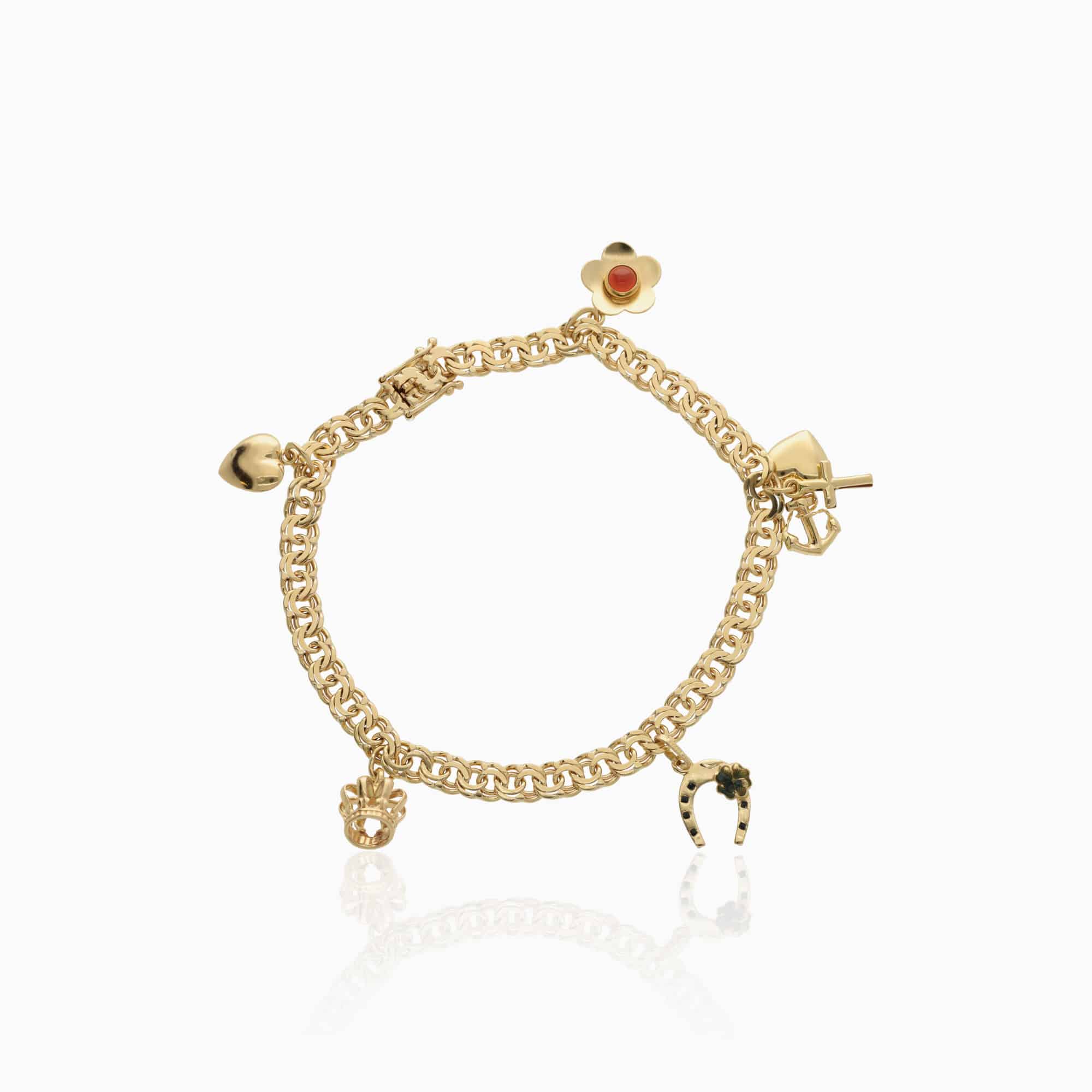 Bismarck charm bracelet 12.6g 18K gold