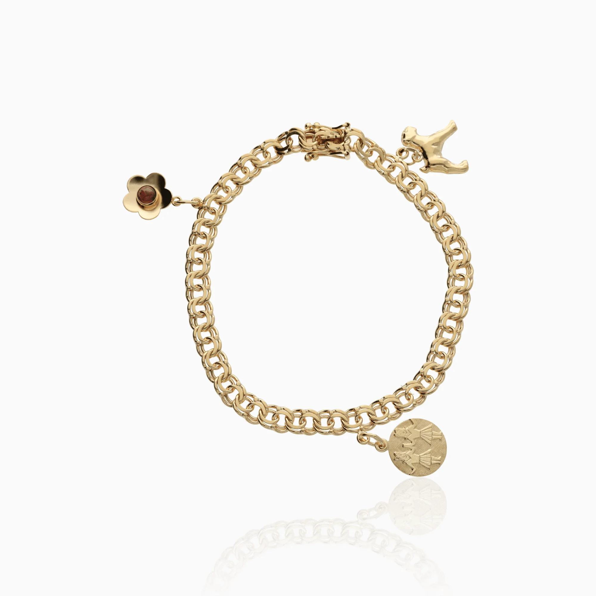 Bismarck bracelet with charms 13.70g 18K gold