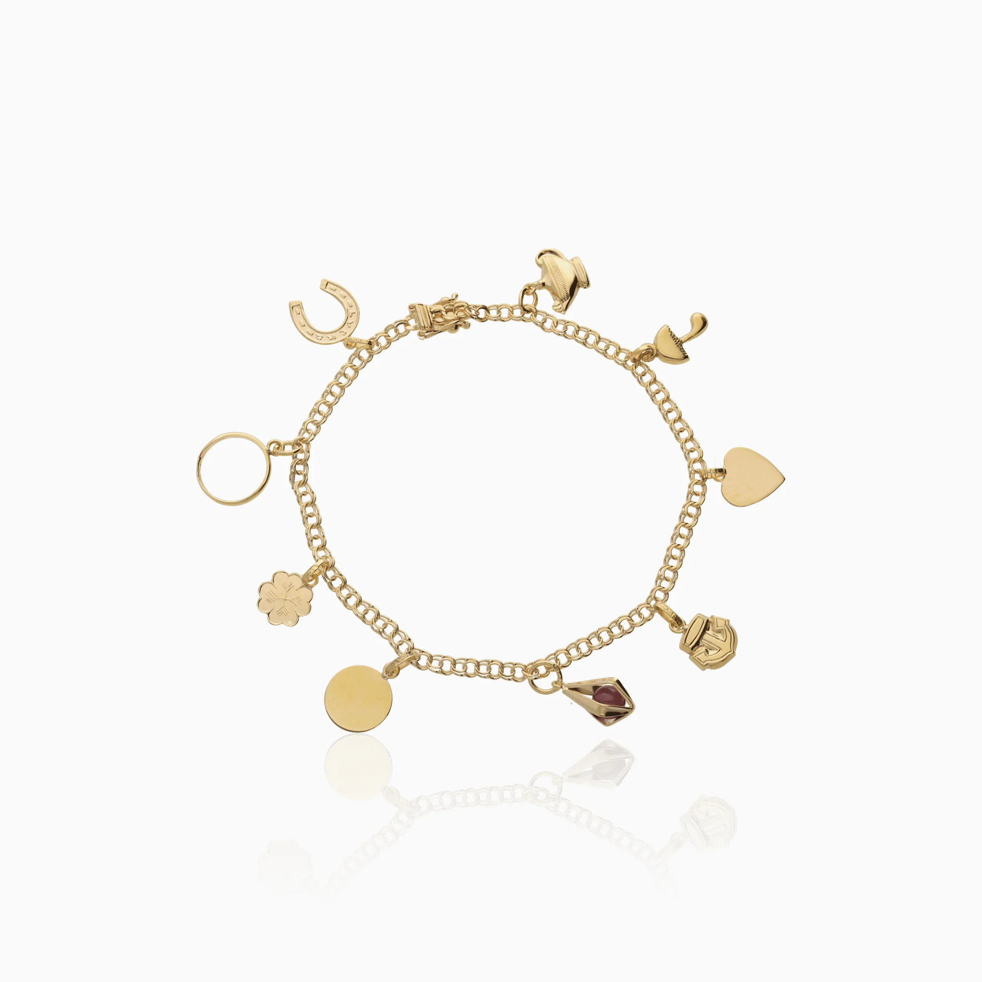 Bismarck Bracelet with Charms 7.47g 18K Gold