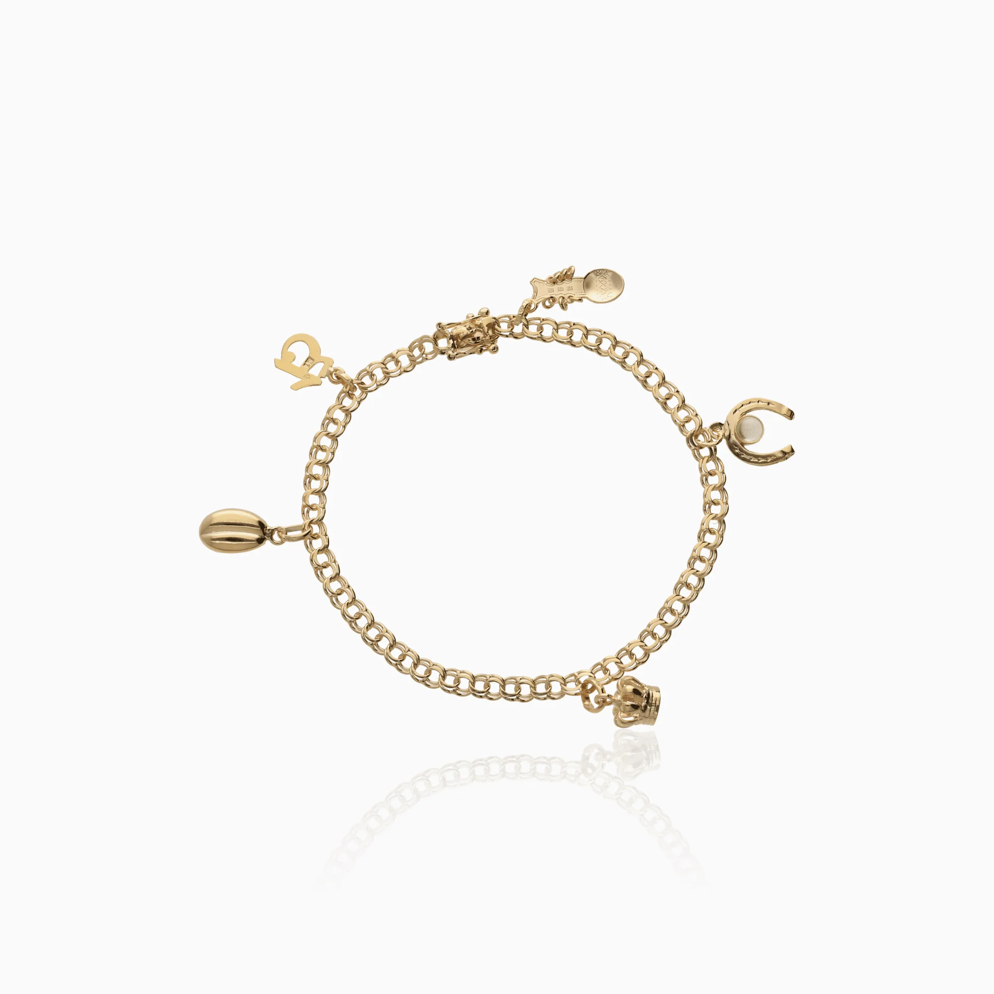 Bismarck Bracelet with Charms 8.12g 18K Gold