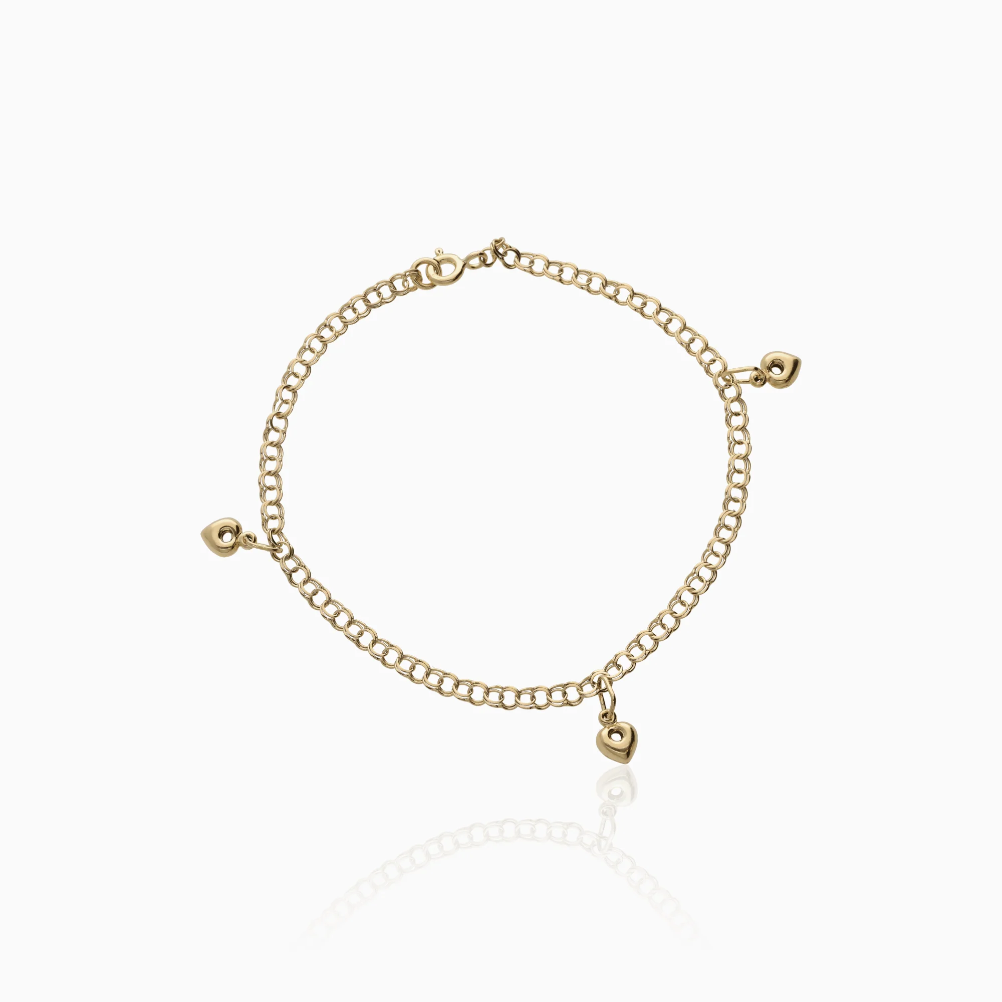 Bismarck bracelet with hearts 2.75g 18K gold