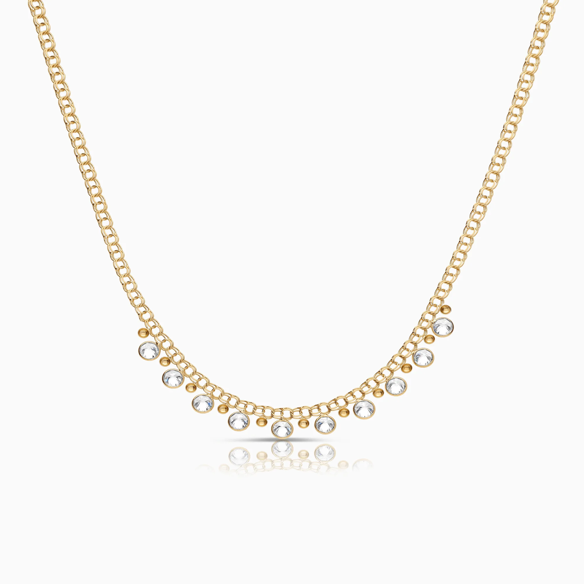 Bismarck necklace with cubic 6.22g 18K gold