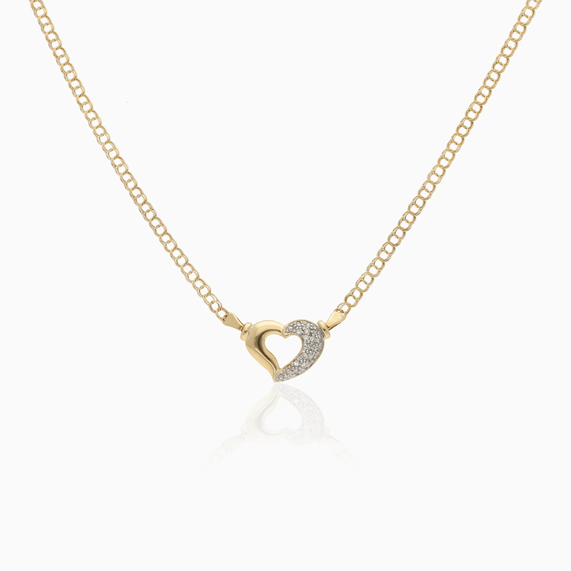 Bismarck necklace with diamond pendant 4.95g 18K gold