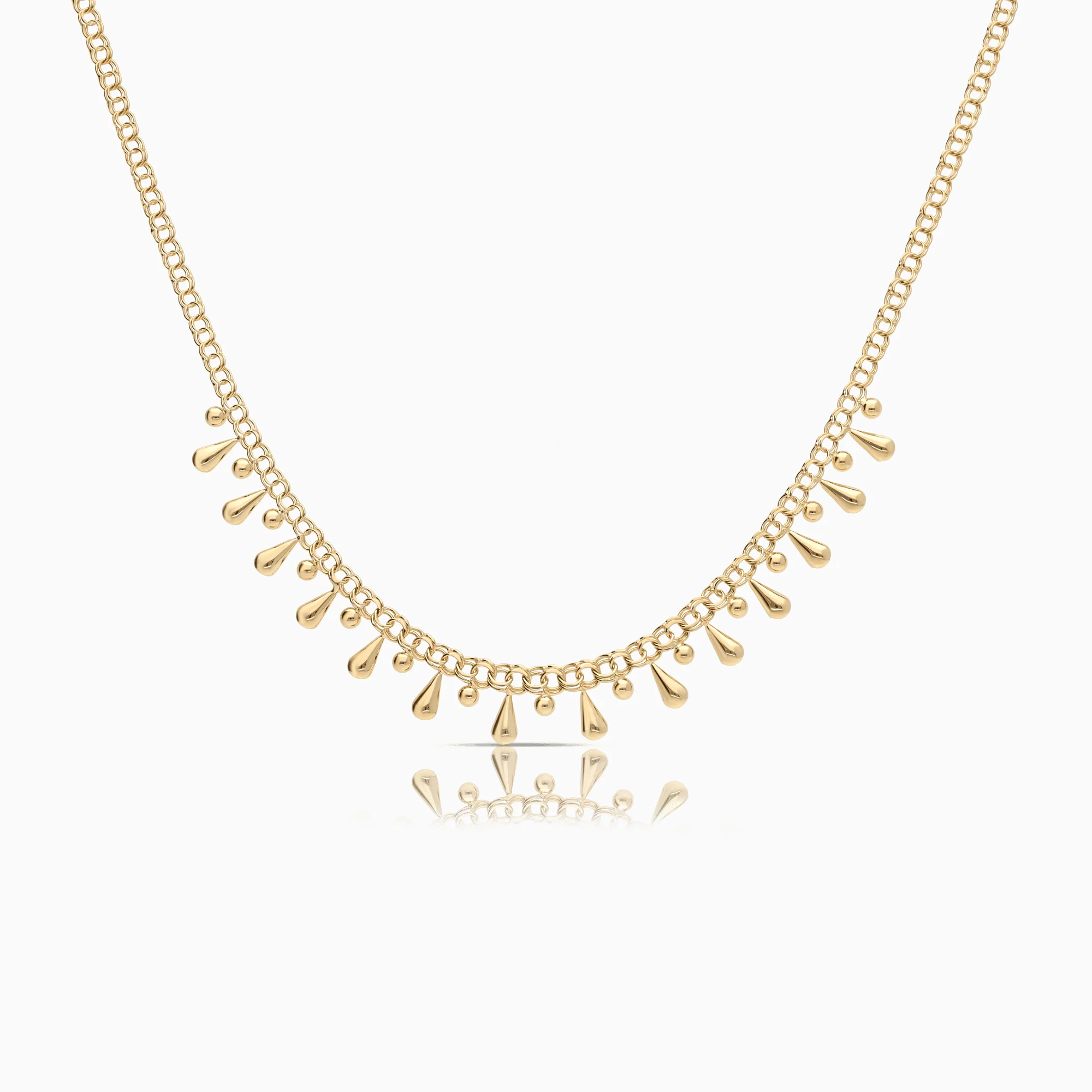 Bismarck necklace with drops 6.48g 18K gold
