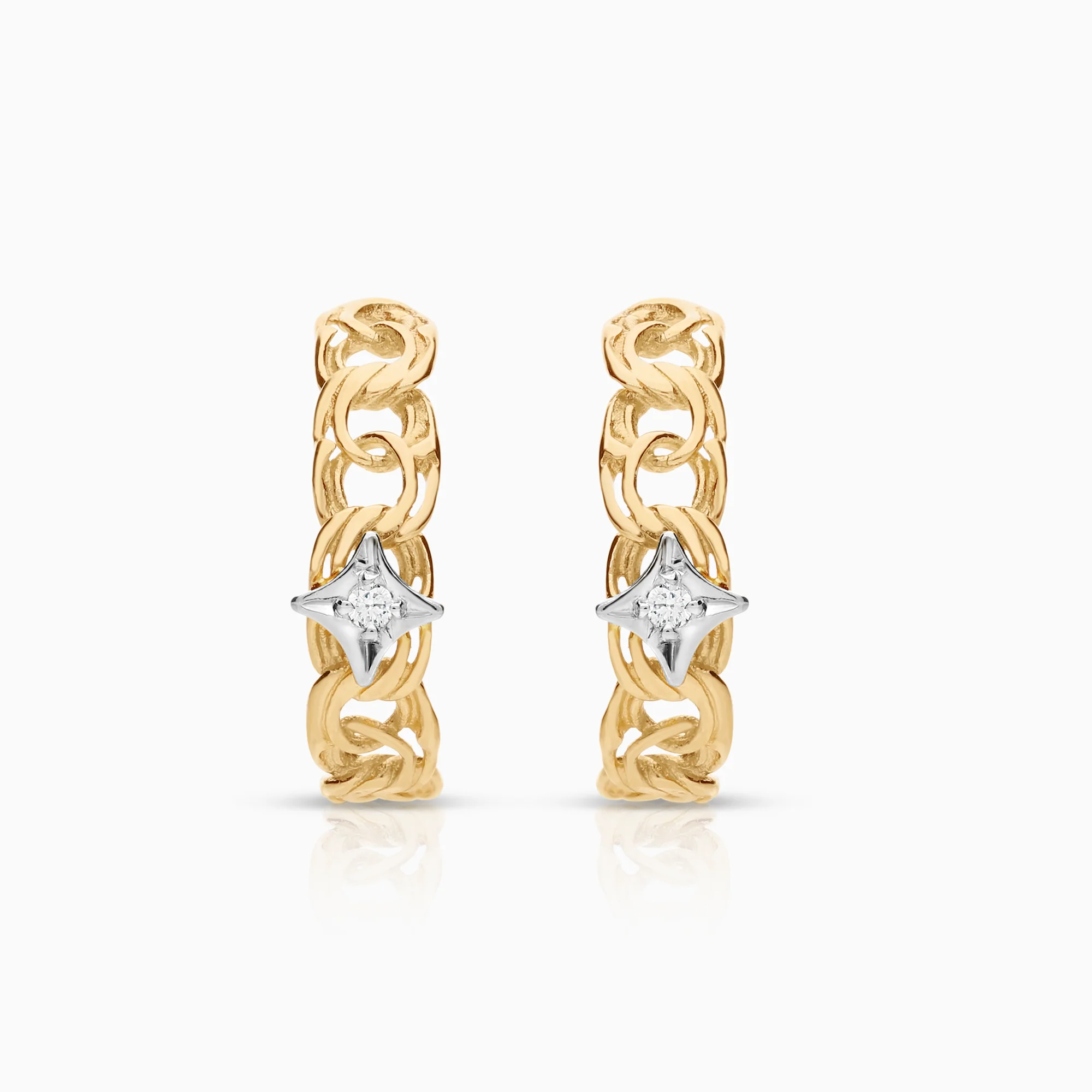 Bismarck earrings 0.02ct 18K gold
