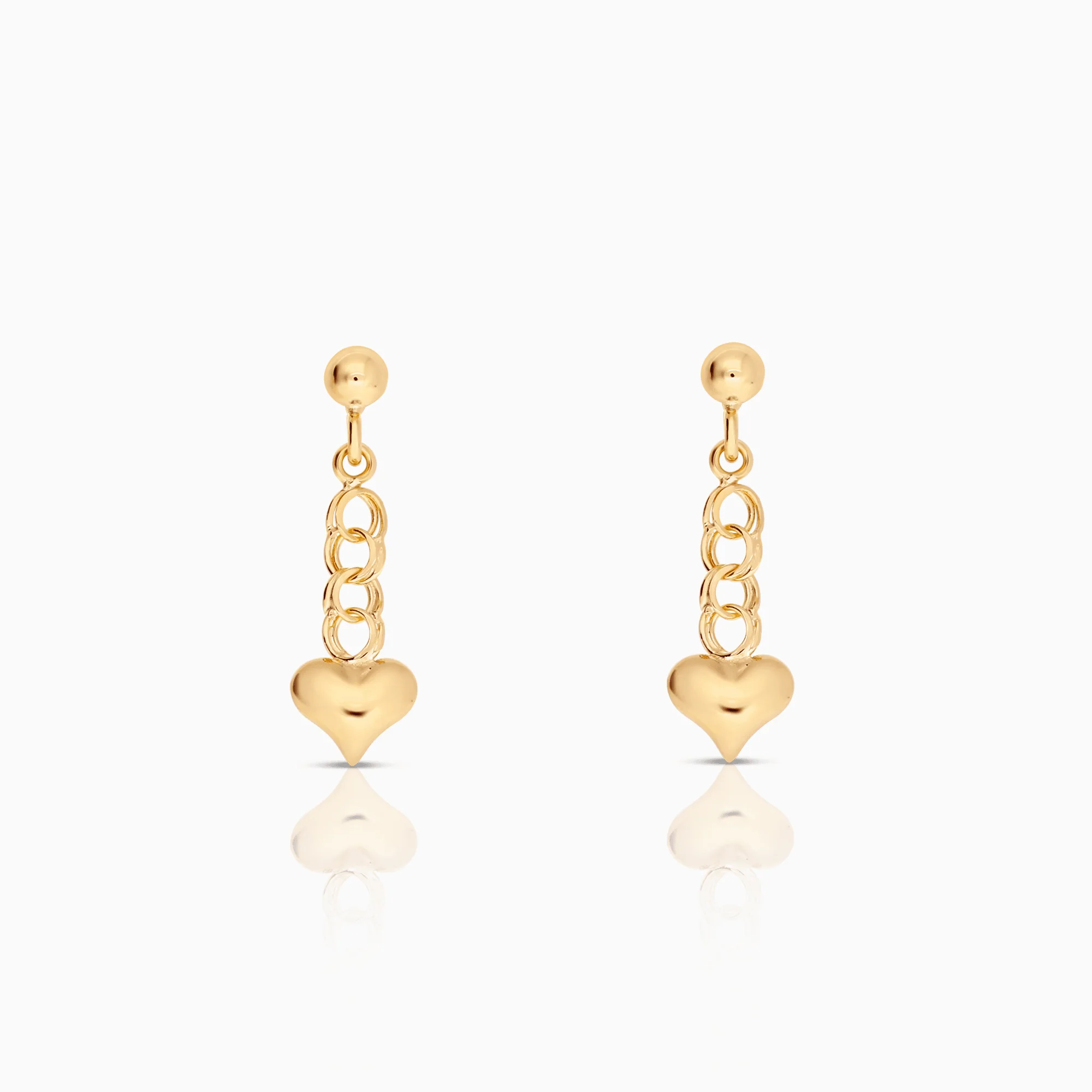 Bismarck earrings with heart 0.98g 18K gold
