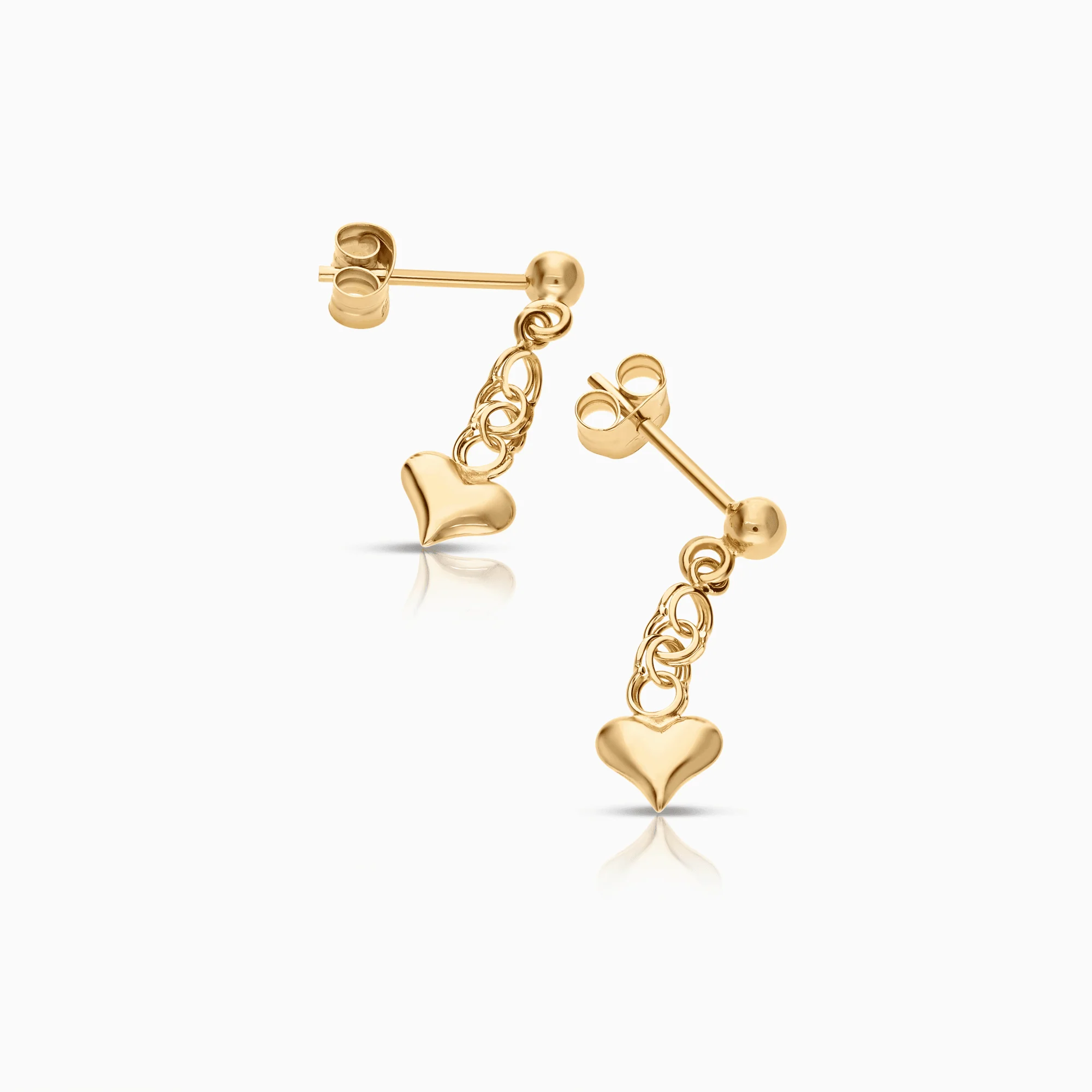 Bismarck earrings with heart 0.98g 18K gold - Image 2