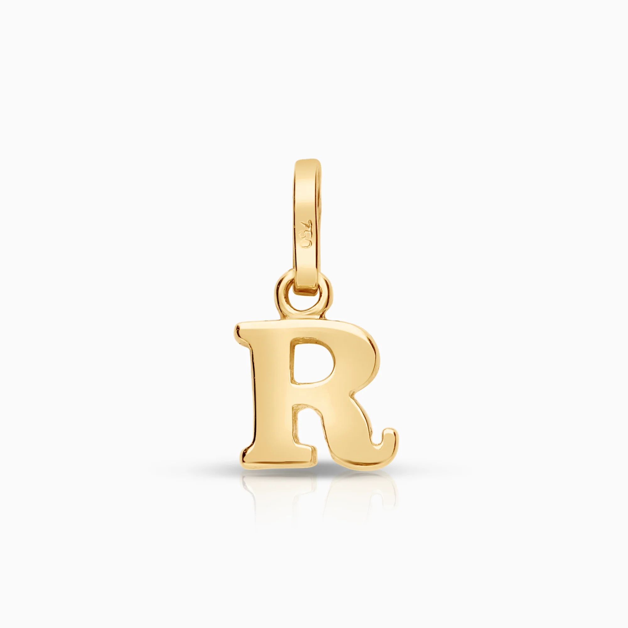 Letter R pendant 0.42g 18K gold