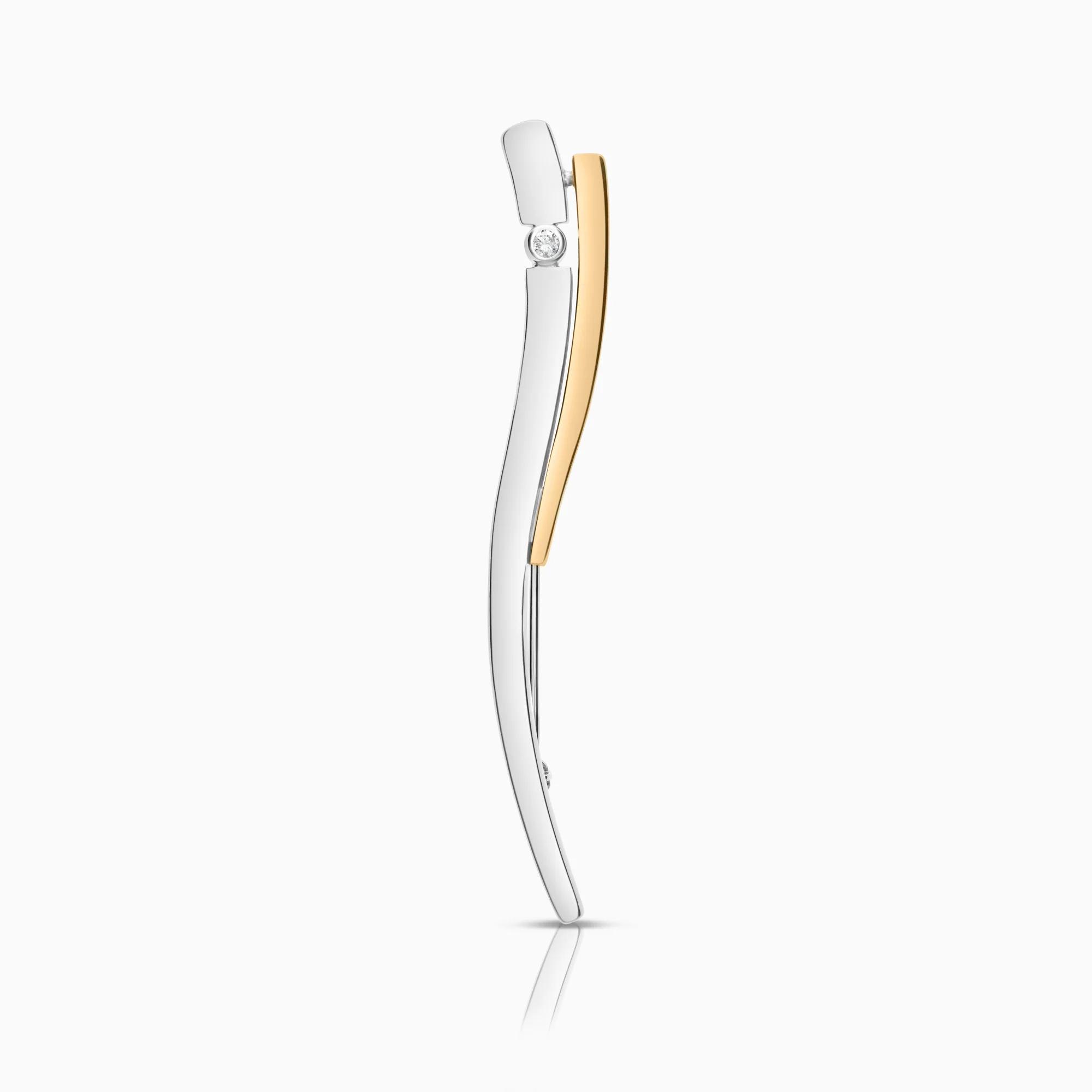 Brooch with diamond 0.04ct 18K yellow gold