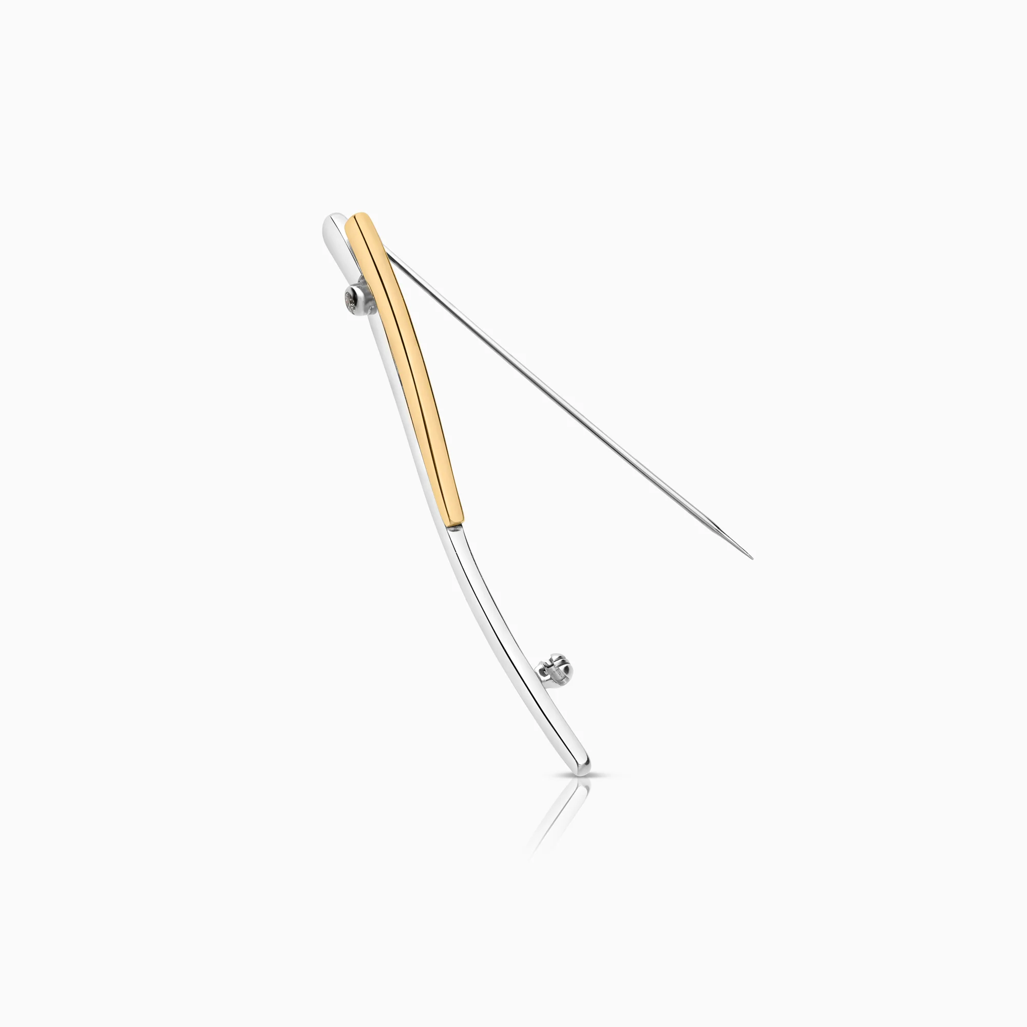 Brooch with diamond 0.04ct 18K yellow gold - Image 2