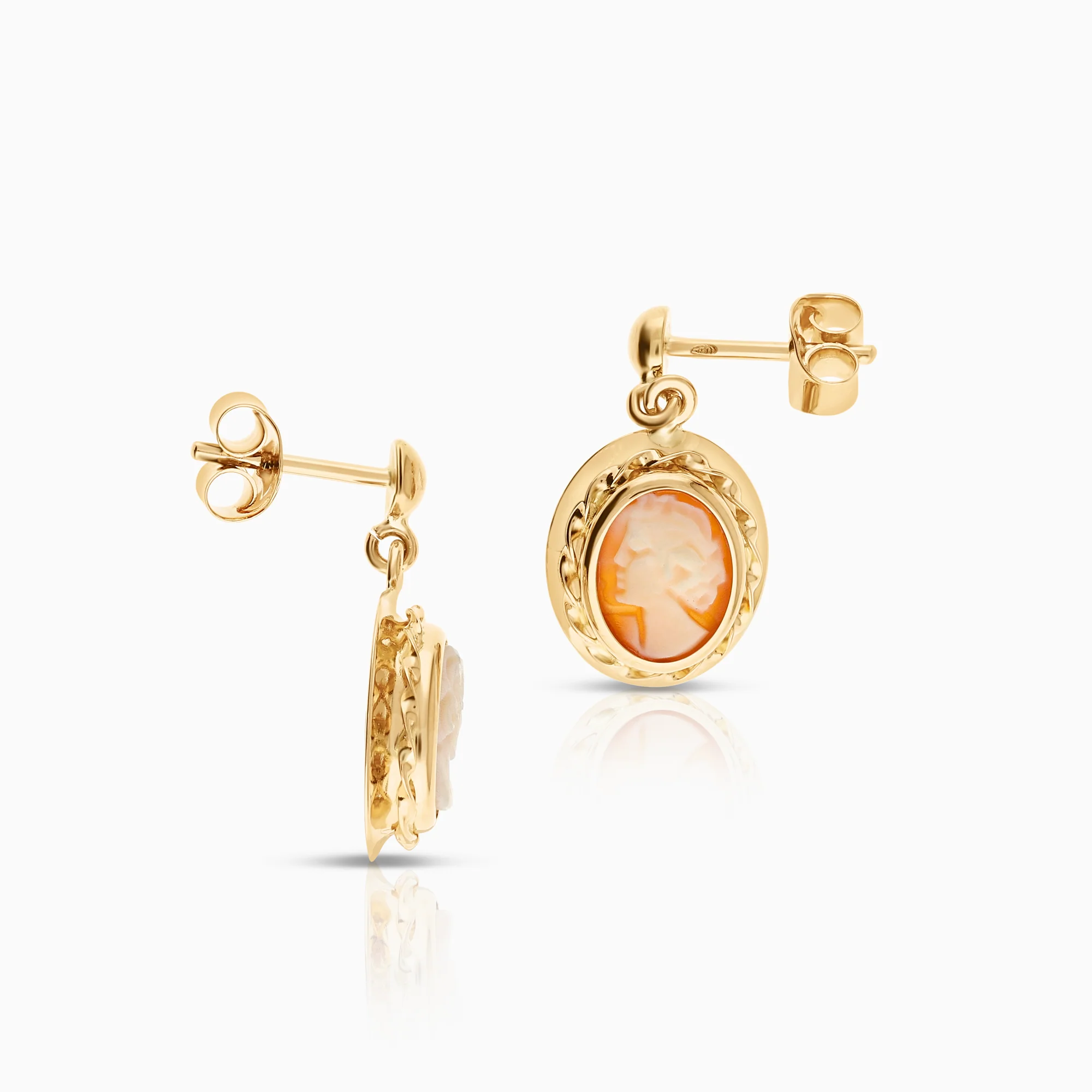 Cameo earrings 2.27g 18K gold - Image 2