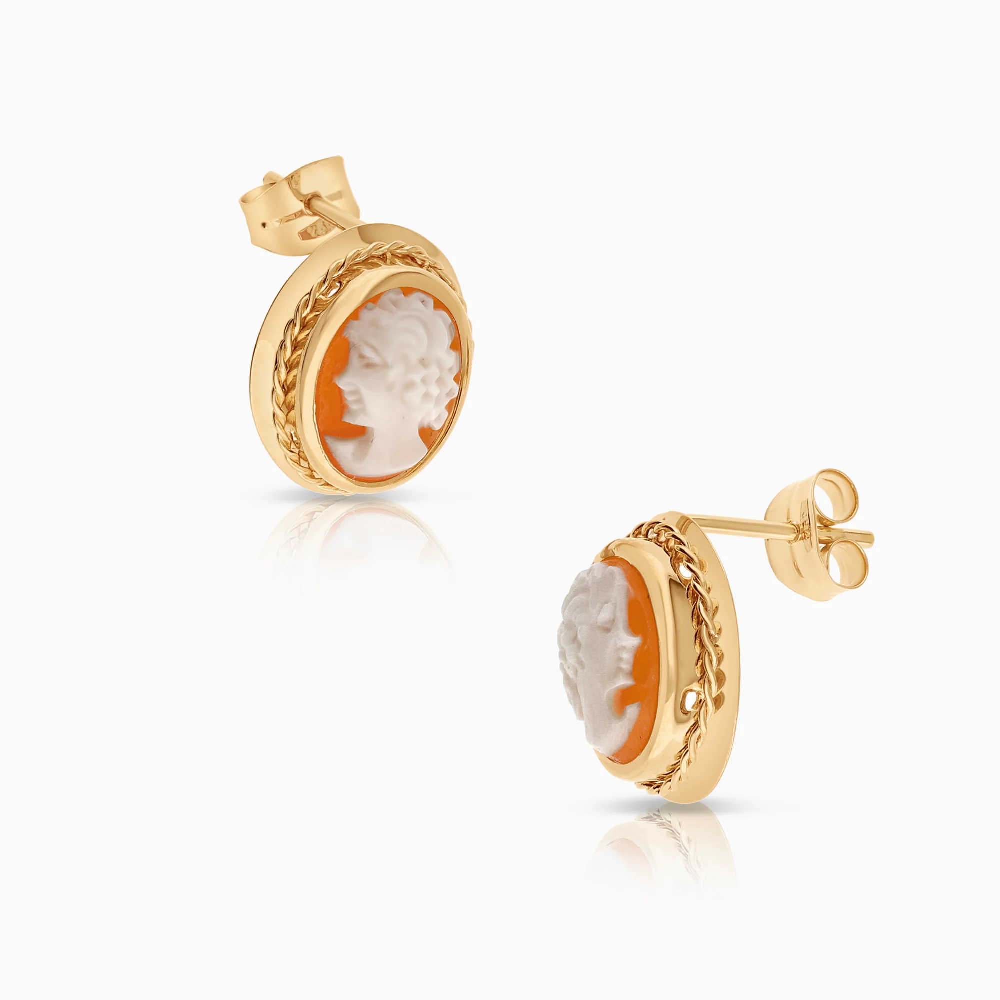 Cameo earrings 1.89g 18K gold - Image 2