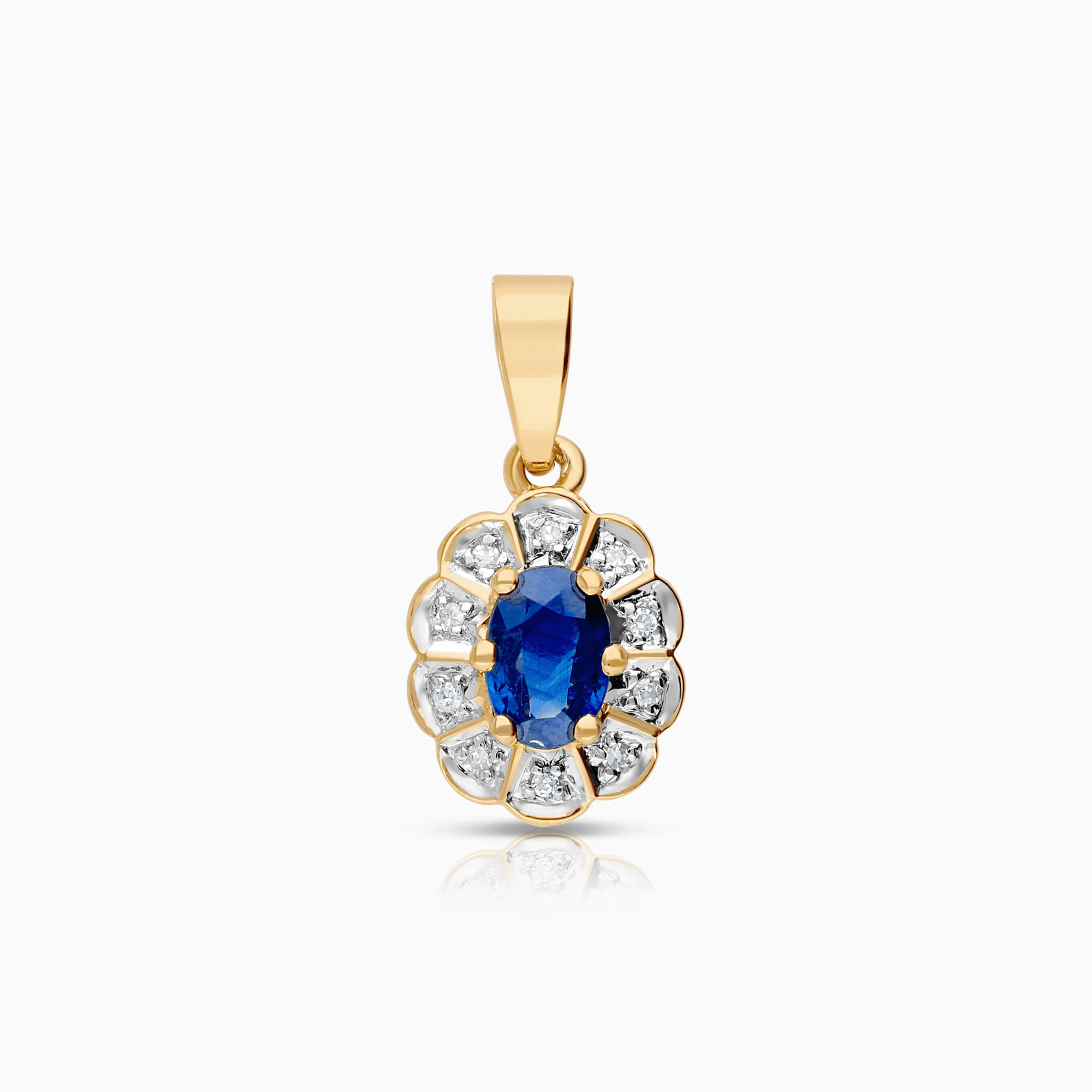 Carmosé pendant diamonds and sapphire 1.25g 18K gold
