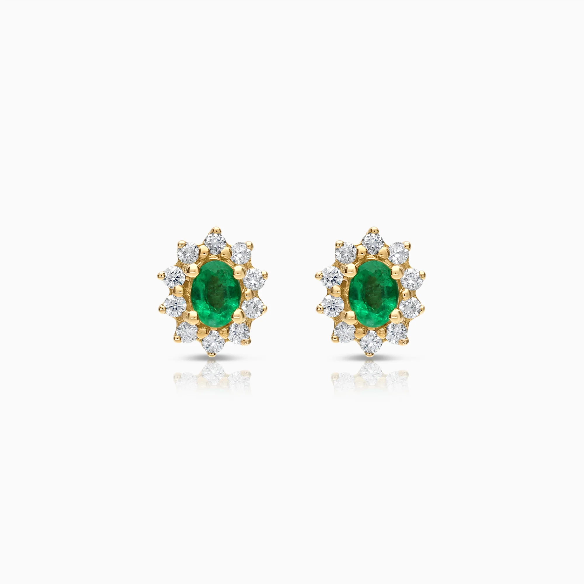 Carmosé earrings with emeralds and diamonds 0.20ct 18K gold