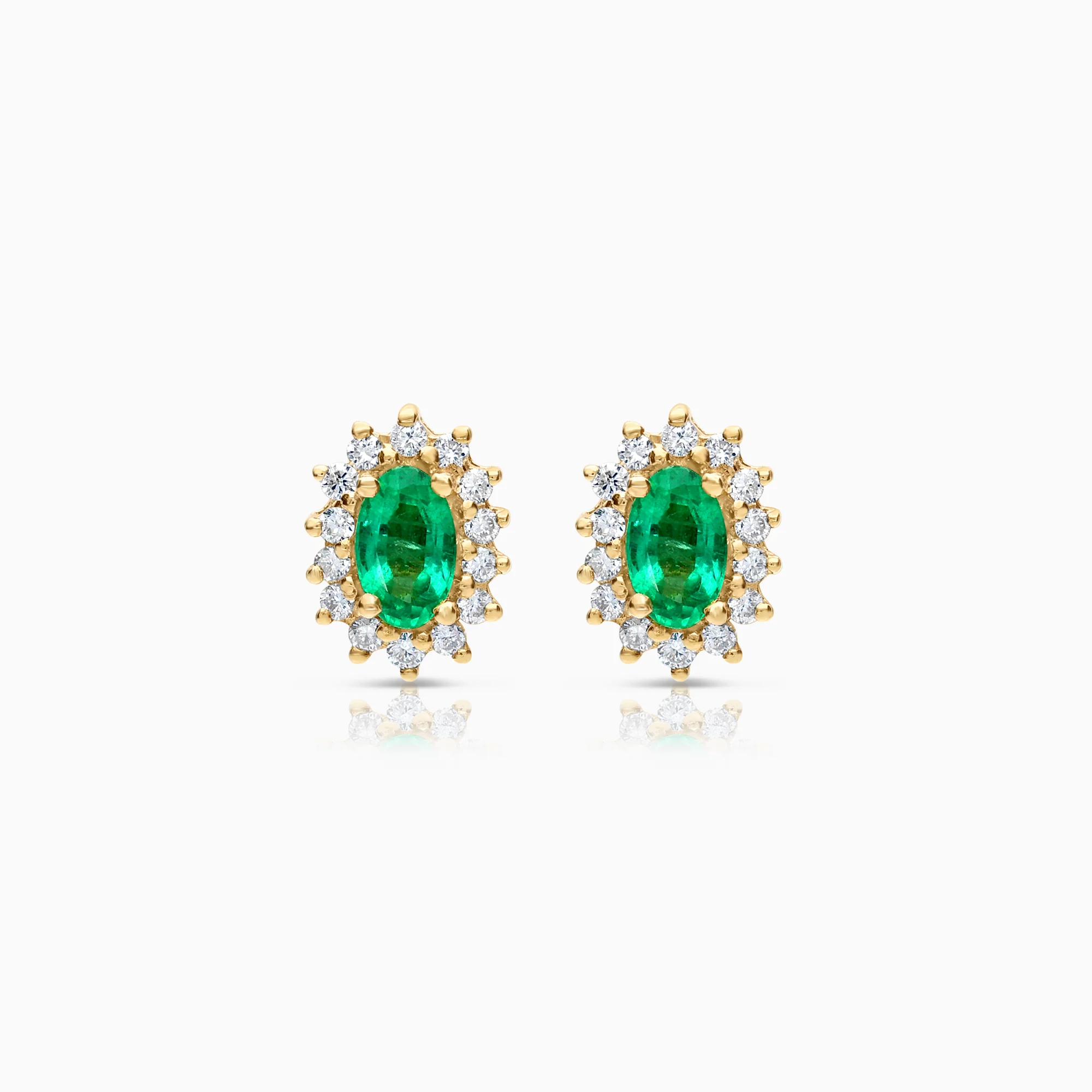 Carmosé earrings with emeralds and diamonds 0.20ct 18K gold