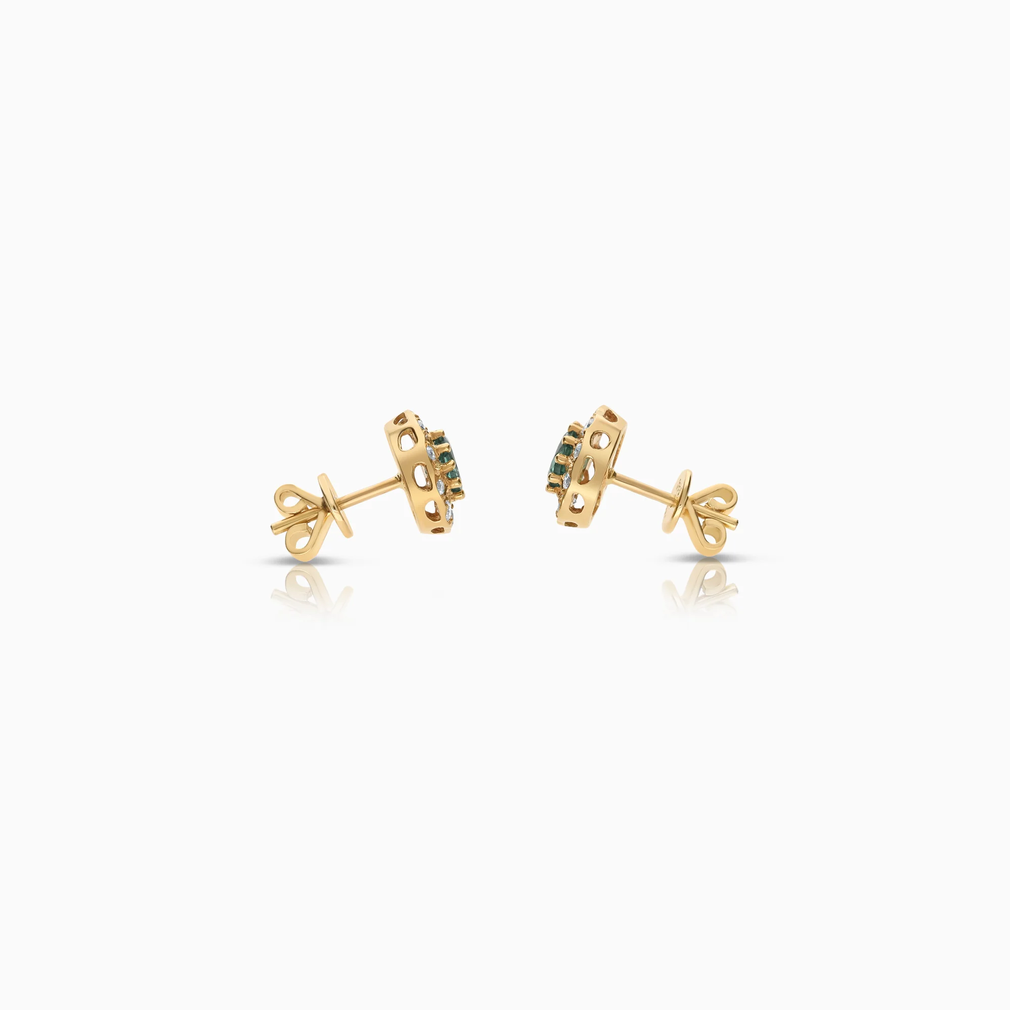Carmosé earrings with emeralds and diamonds 0.40ct 18K gold - Image 2