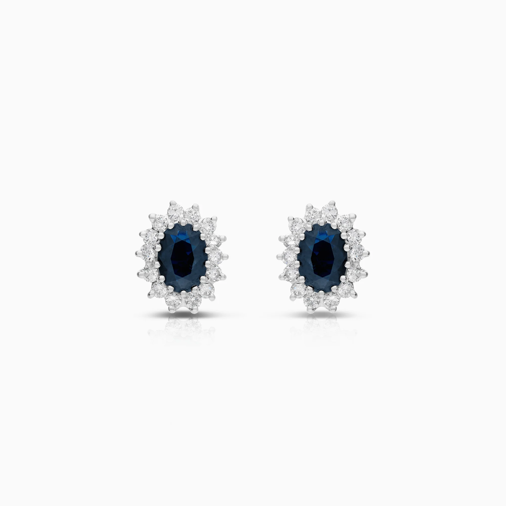 Carmosé earrings sapphires and diamonds 0.56ct 18K white gold
