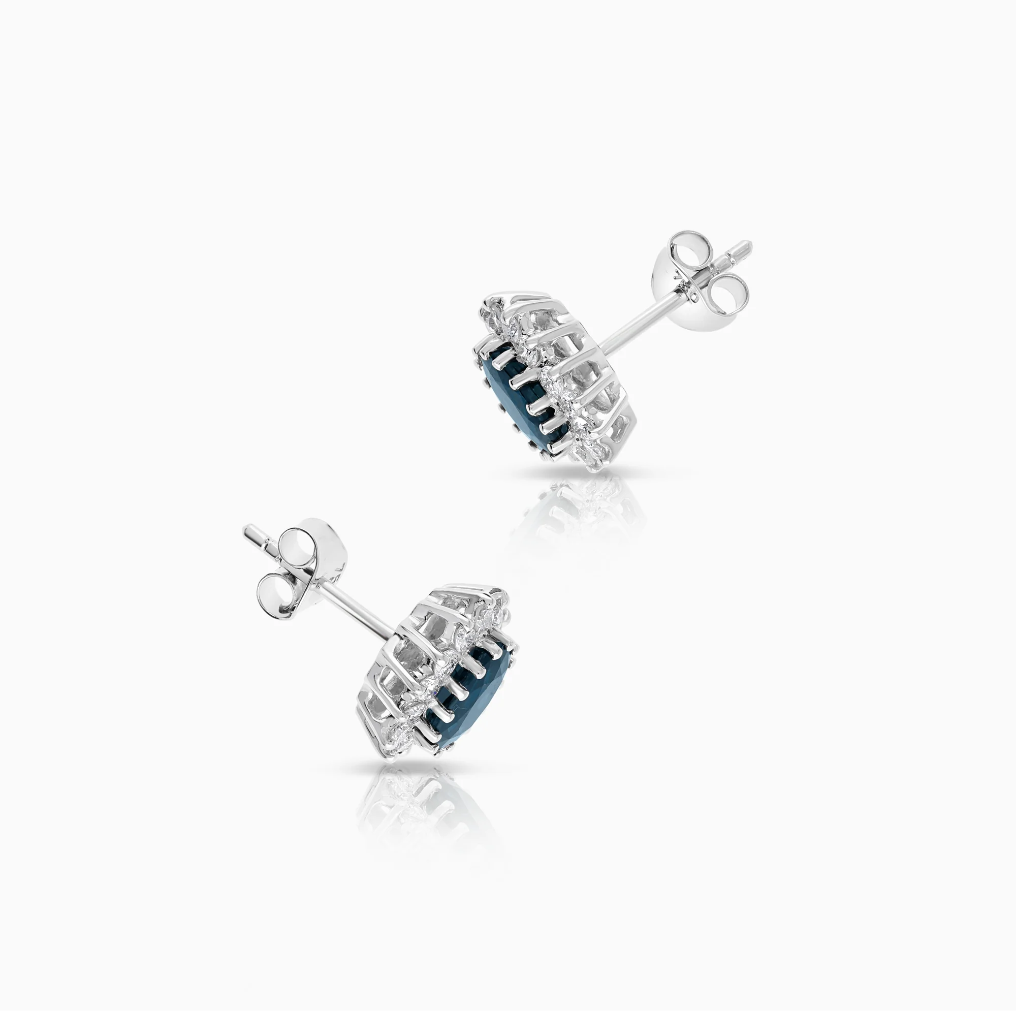 Carmosé earrings sapphires and diamonds 0.56ct 18K white gold - Image 2