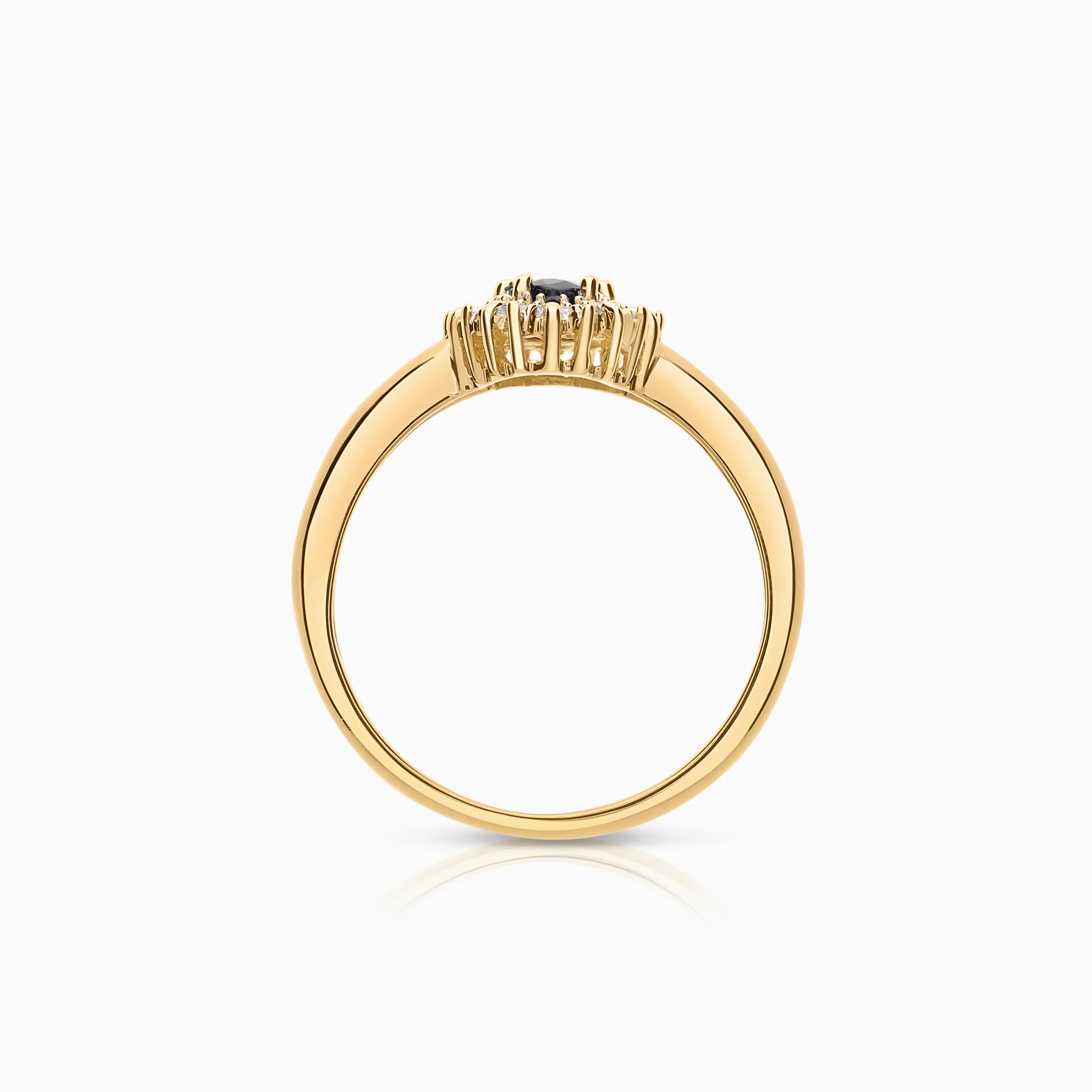 Cluster ring 0.05ct with sapphire 18K yellow gold - Image 2