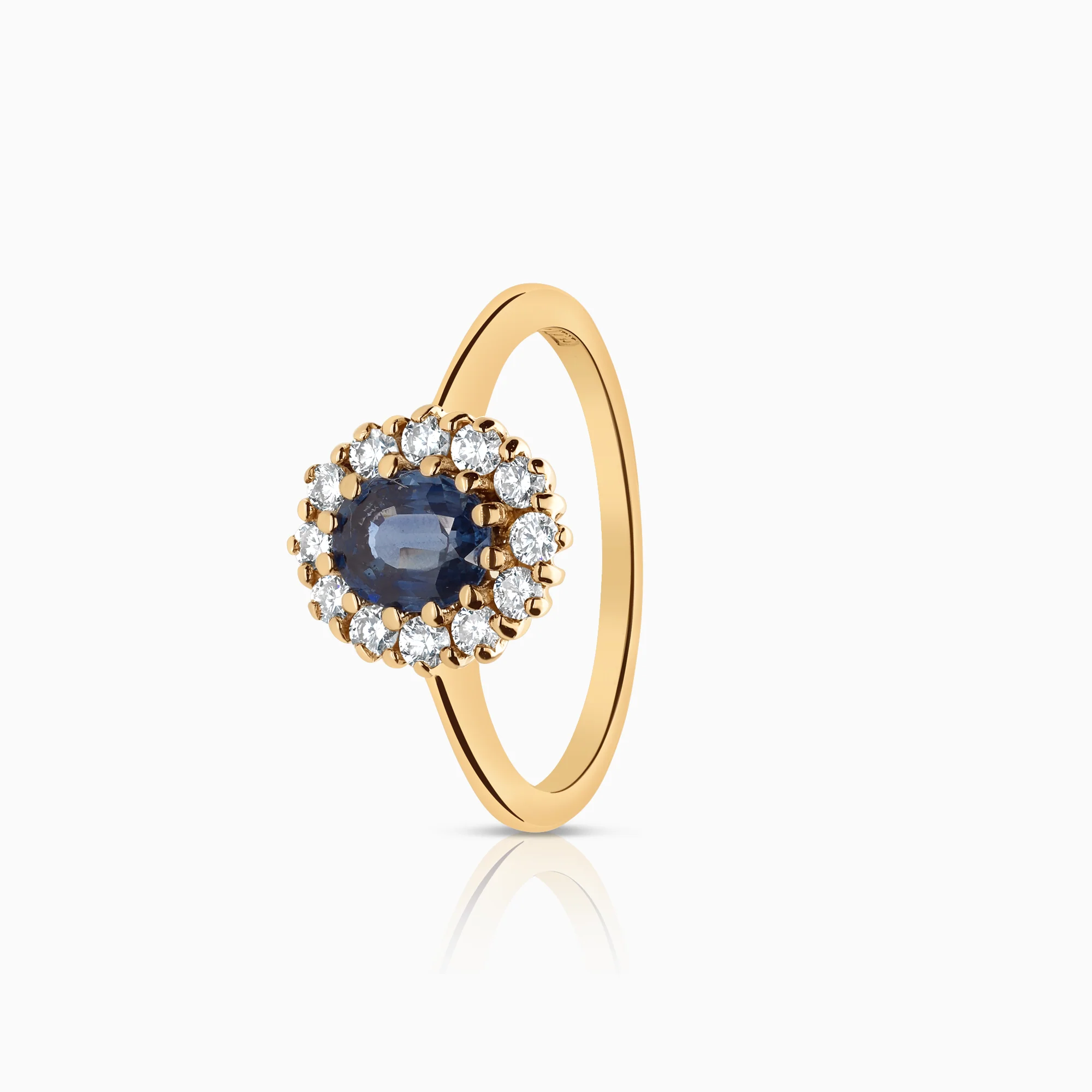 Cluster Ring 0.30ct with Sapphire 18K Gold
