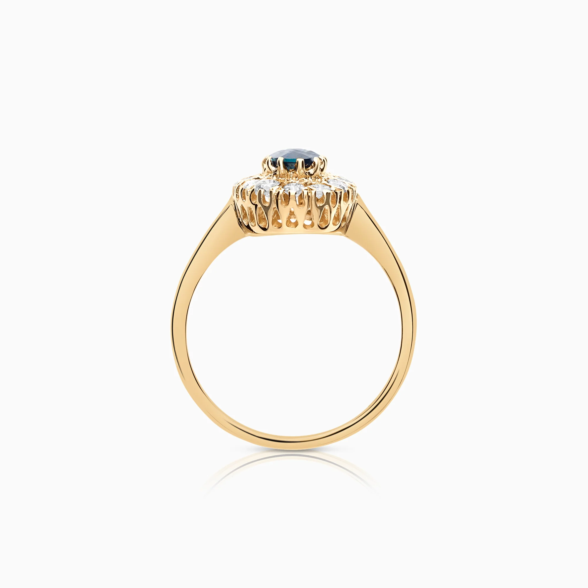 Cluster ring 0.36ct with sapphire 18K gold - Image 2