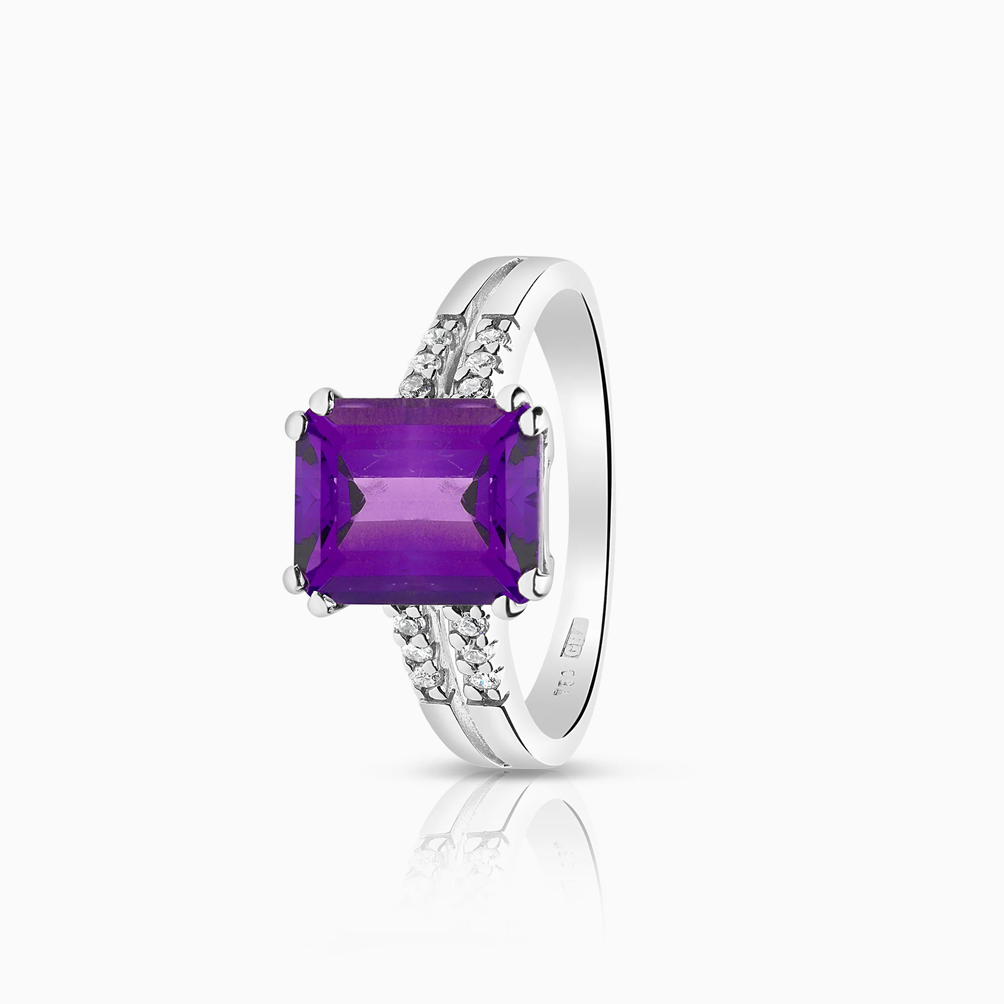 Cocktail ring 0.12ct 18K white gold