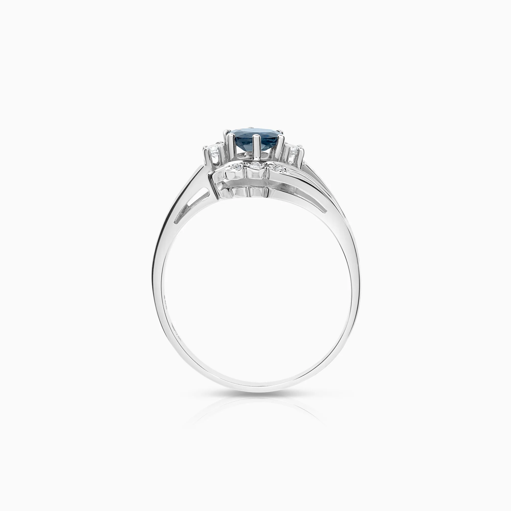 Cocktail ring sapphire 3.45g 18K white gold - Image 2