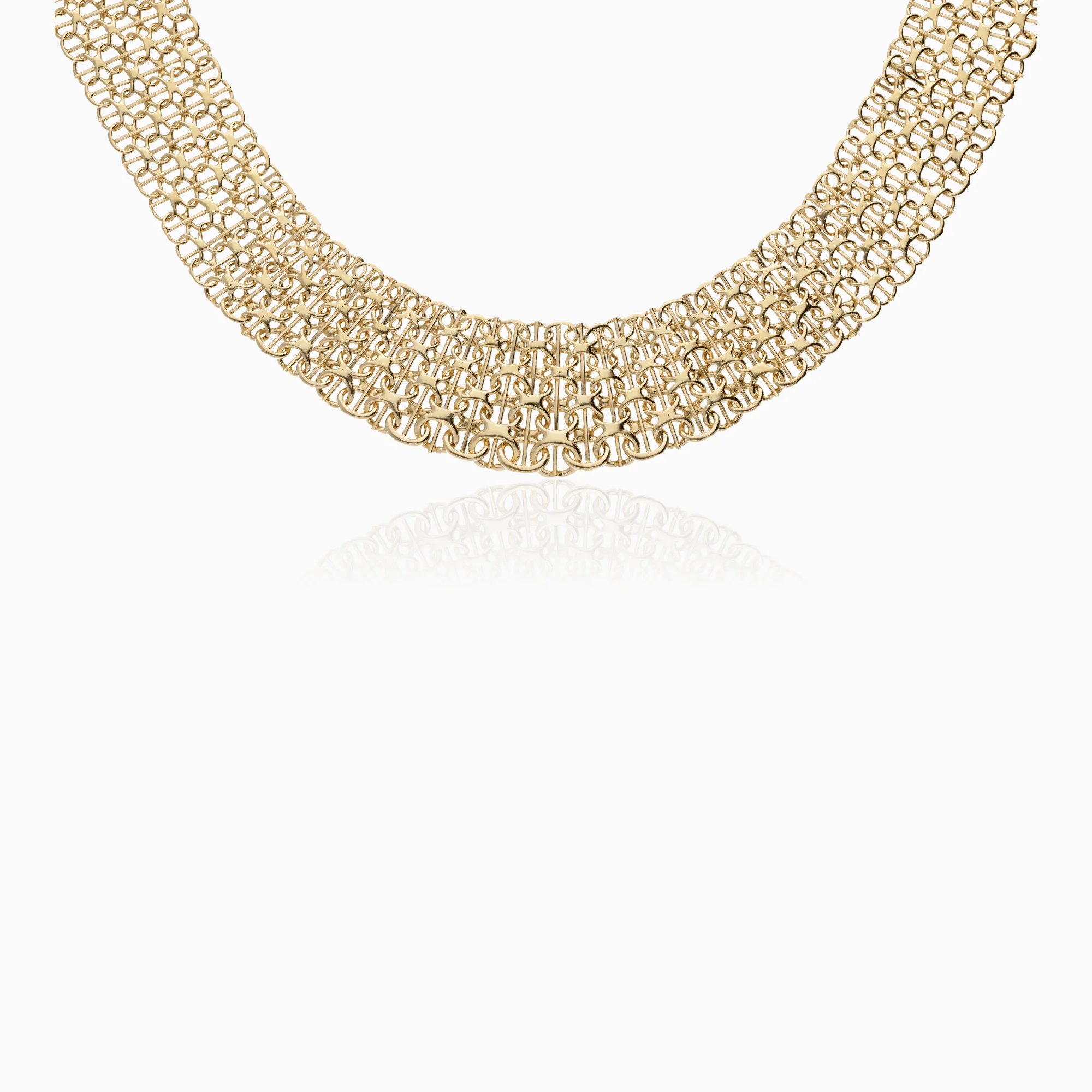 Collier x-link with bar 51.45g 18K gold
