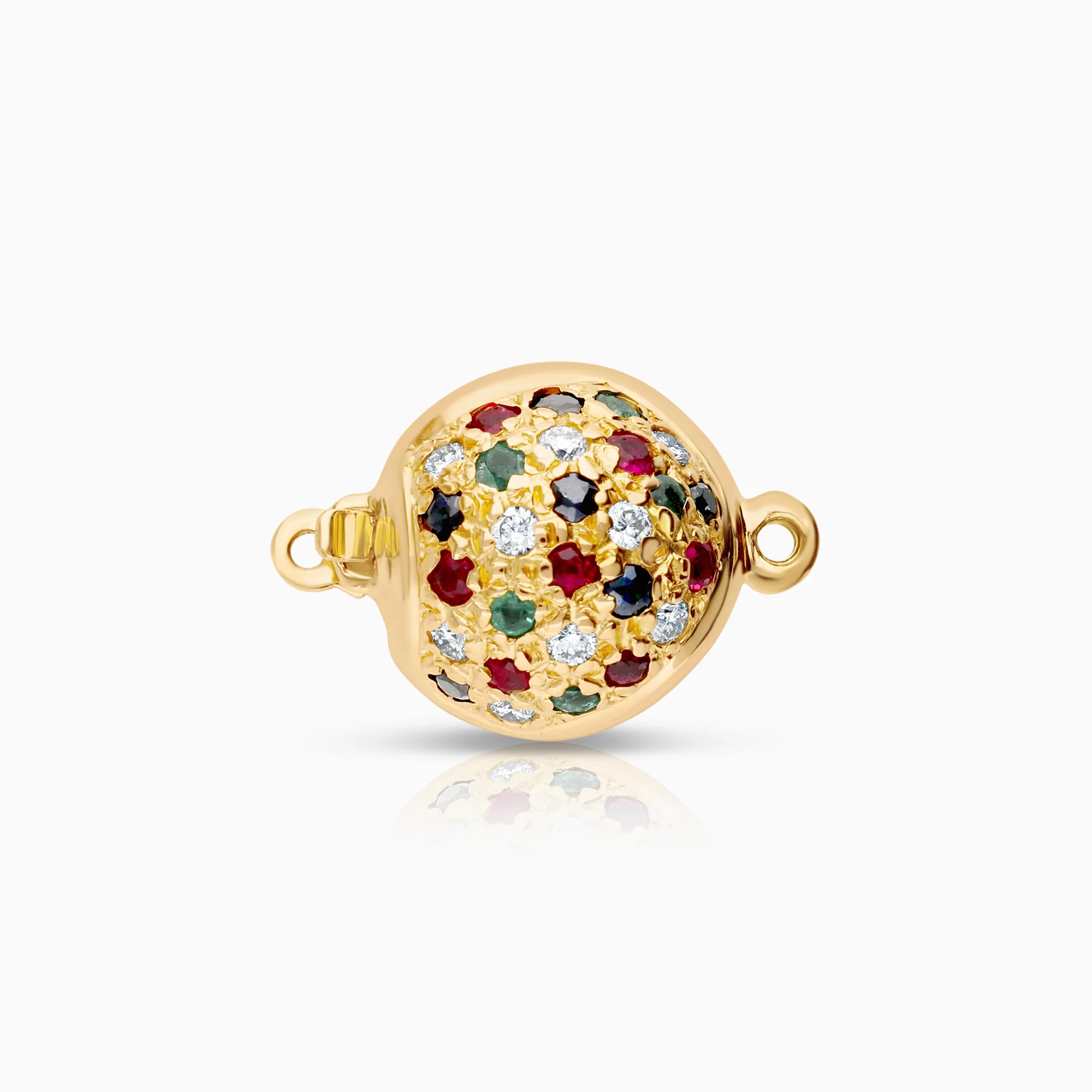 Collier clasp diamonds, sapphires, rubies, emeralds 3.76g 18K gold