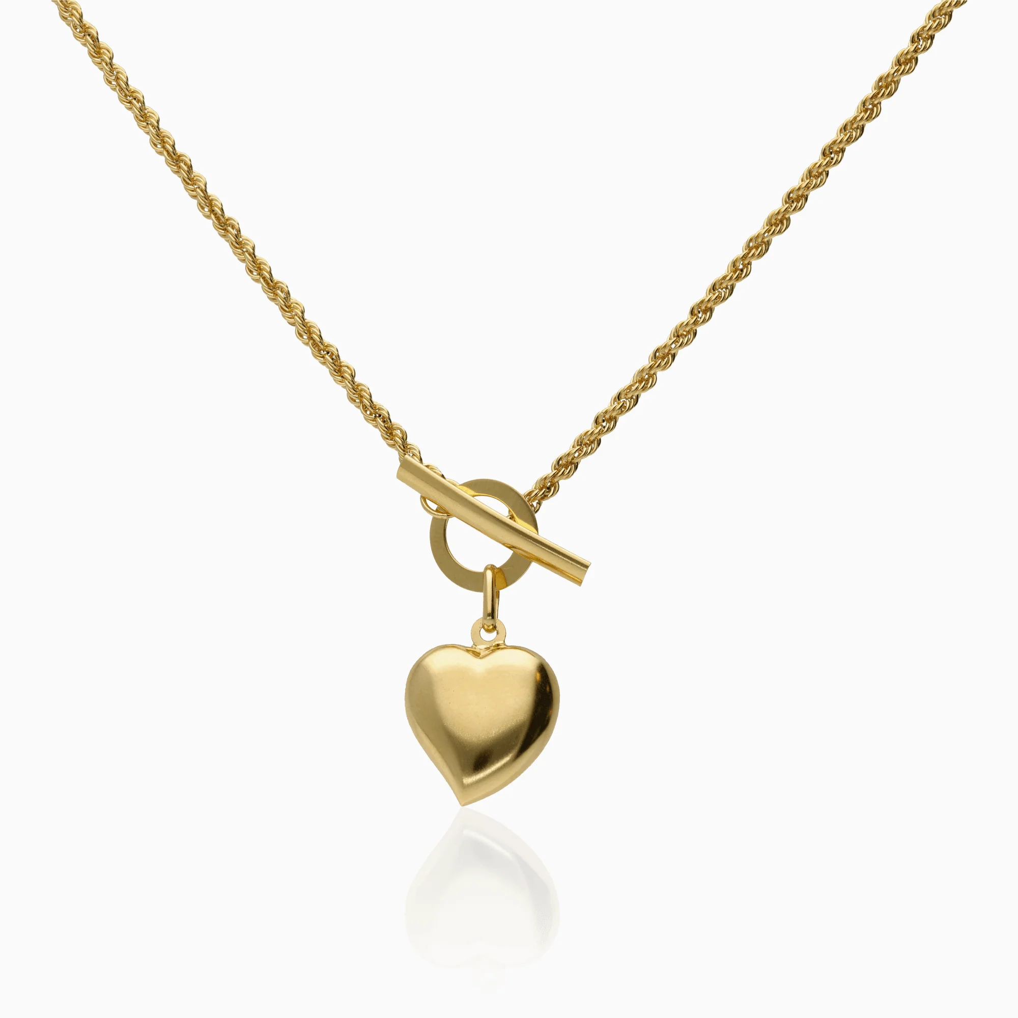 Rope necklace with heart pendant 5.11g 18K gold