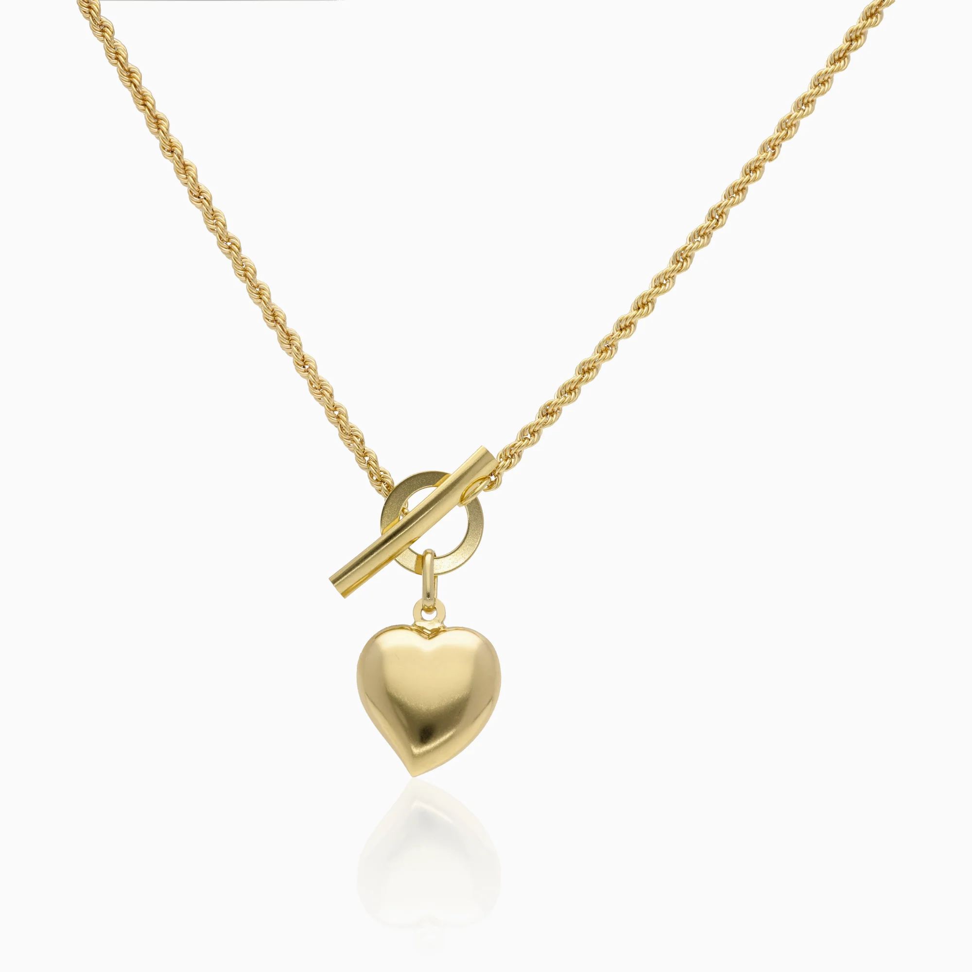 Rope necklace with heart pendant 5.3g 18K gold