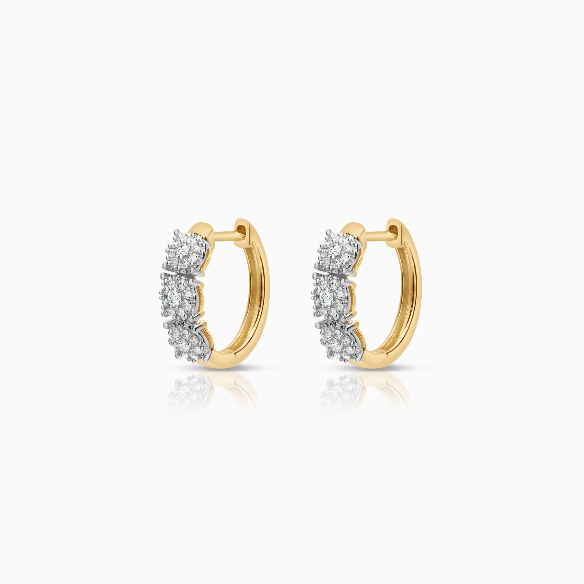 Hoop earrings 0.06ct + 0.13ct 18K gold