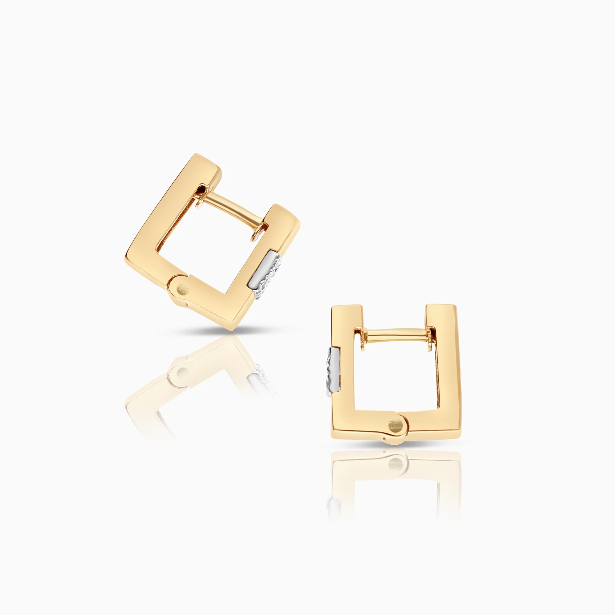 Hoop earring diamonds 0.08ct 18K gold - Image 2