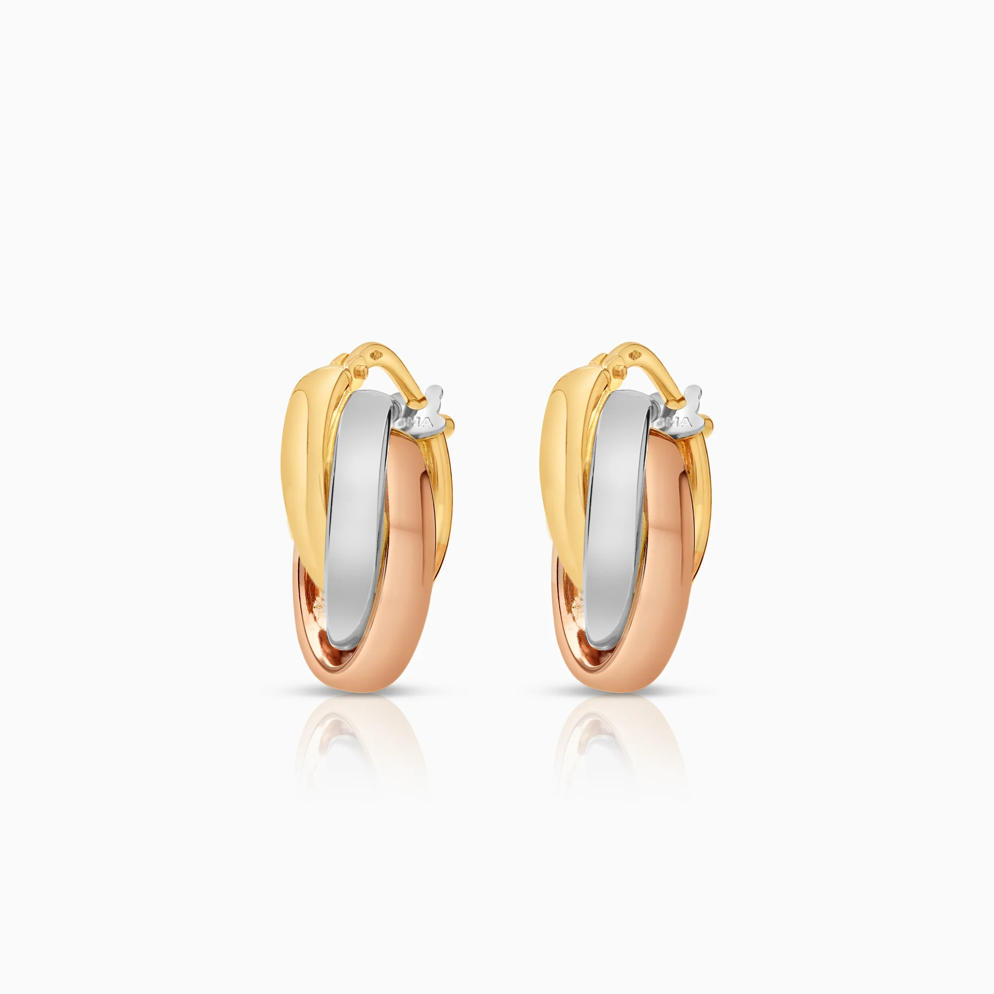 Hoop earrings 2.75g 18K gold, rose gold, white gold