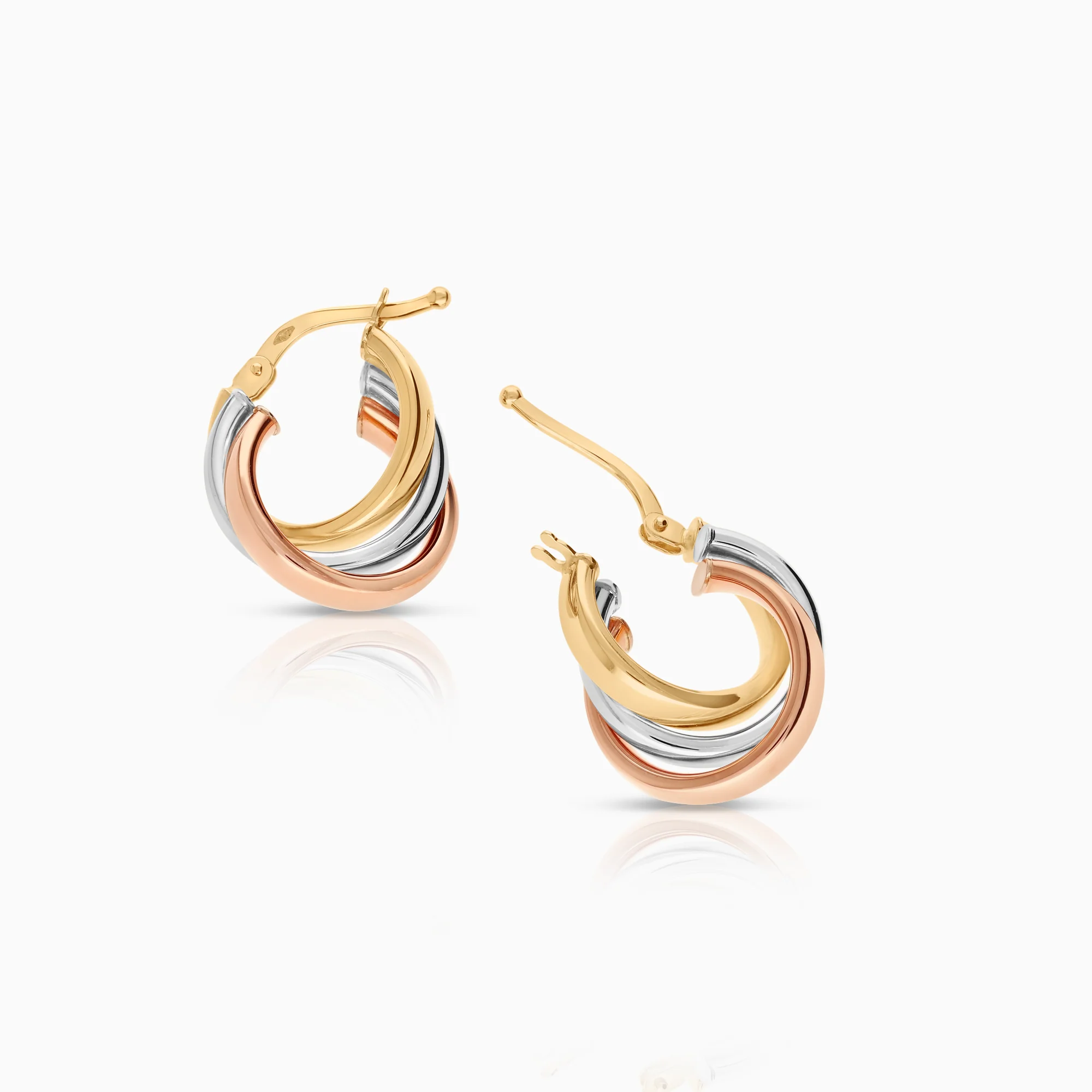 Hoop earrings 2.75g 18K gold, rose gold, white gold - Image 2
