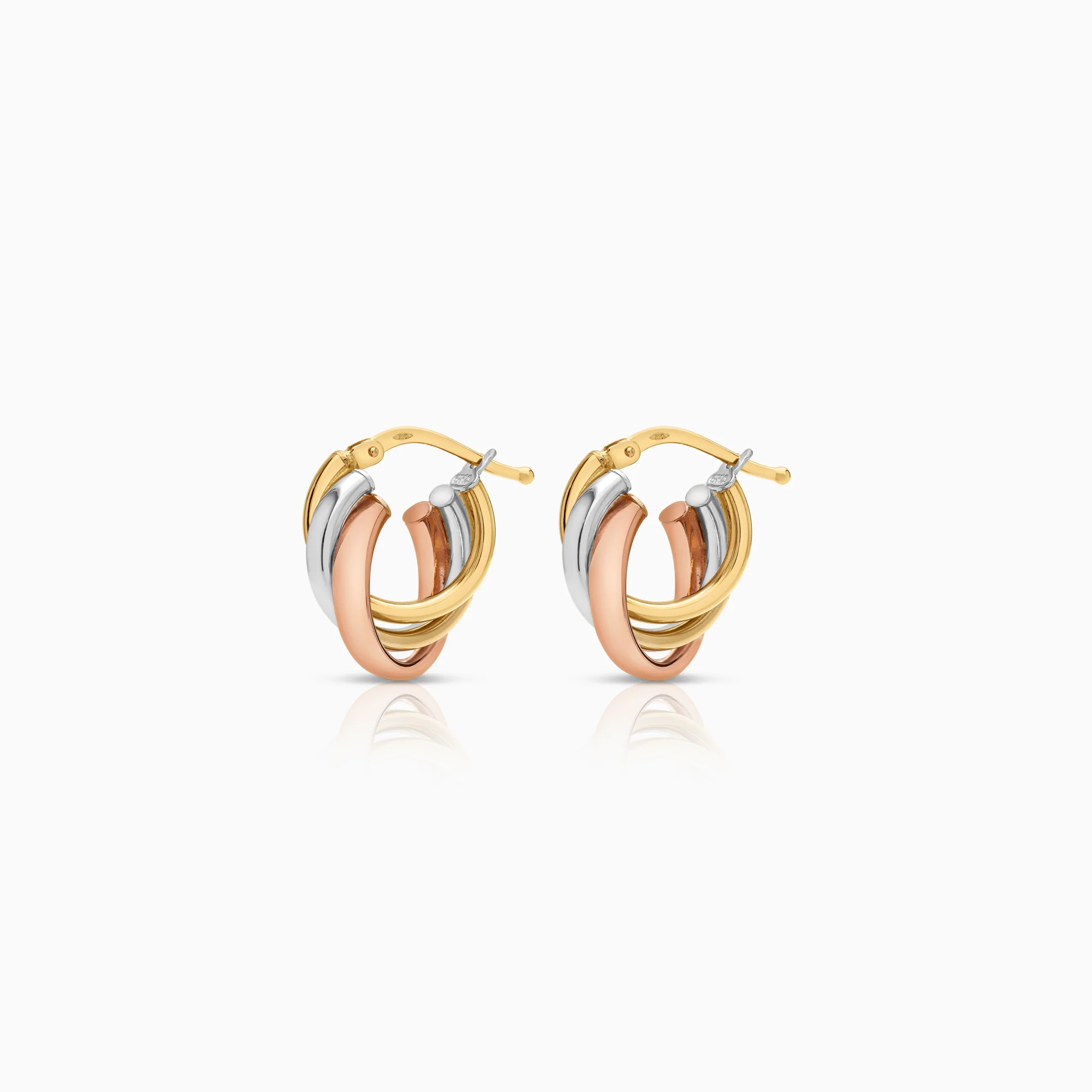 Hoop earrings 2.75g 18K gold, rose gold, white gold - Image 3