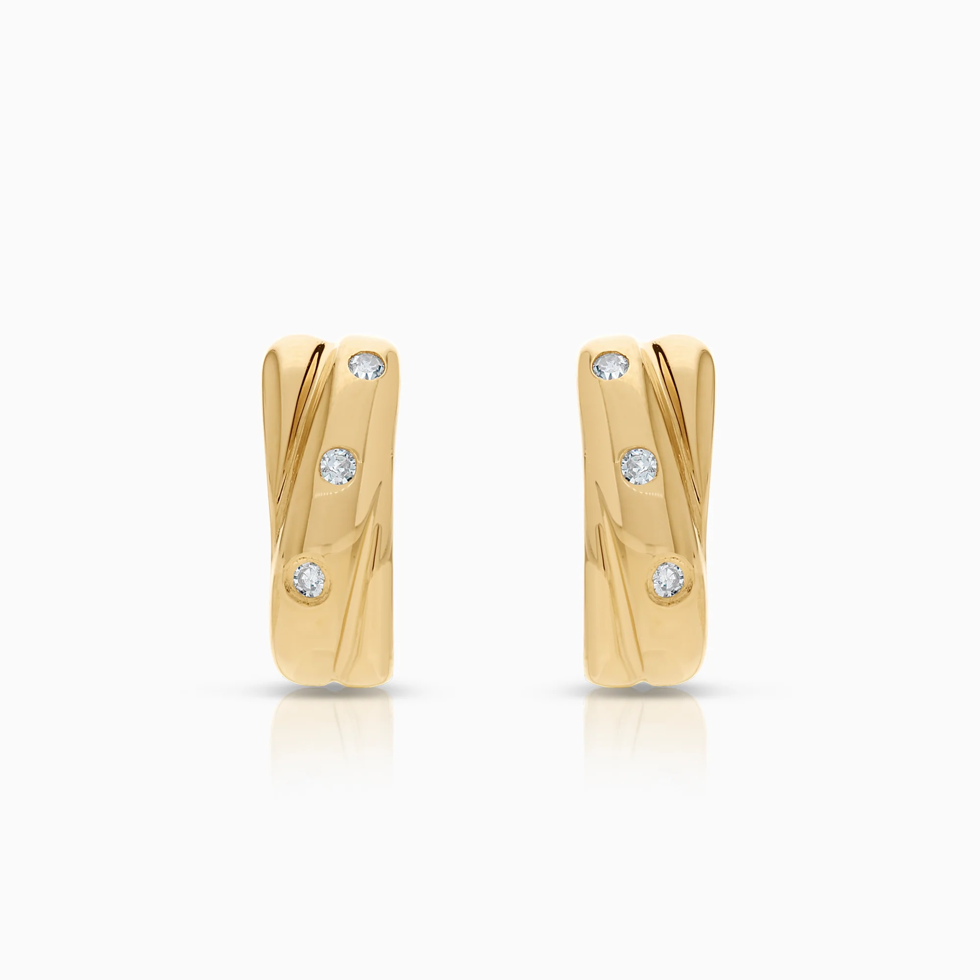 Hoop earrings 0.06ct 18K gold