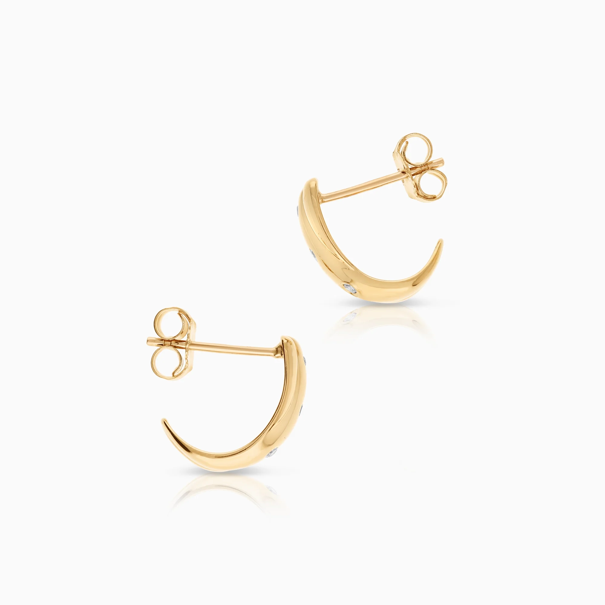 Hoop earrings 0.06ct 18K gold - Image 2